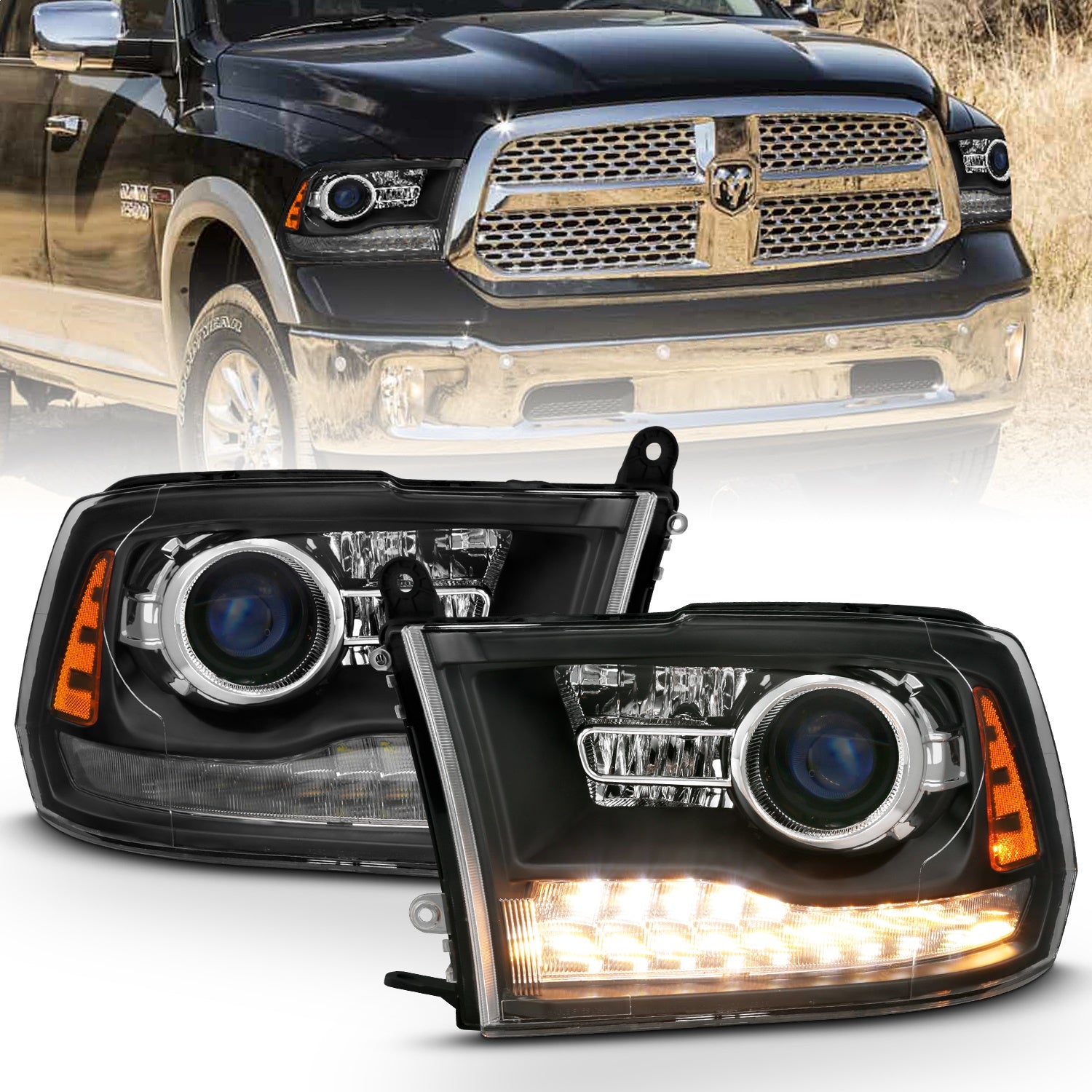 ANZO USA 111489 Projector Headlight Set w/Halo ANZO USA 111489