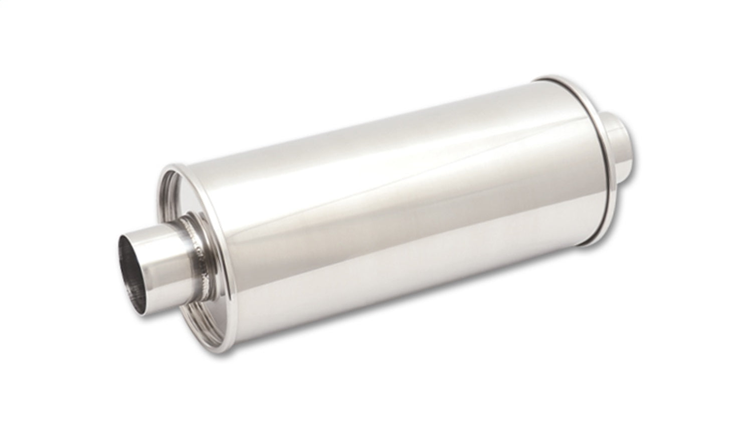 Vibrant Performance 1118 STREETPOWER Round Muffler; 2.5 in. Inlet/Outlet; Center/Center; w/5 in. Tip; Vibrant Performance 1118