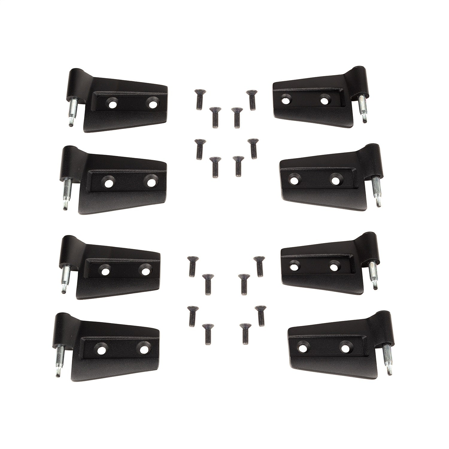 Rugged Ridge 11202.32 Door Hinge Kit; Front; Rear; Black; 8 Pieces; Rugged Ridge 11202.32