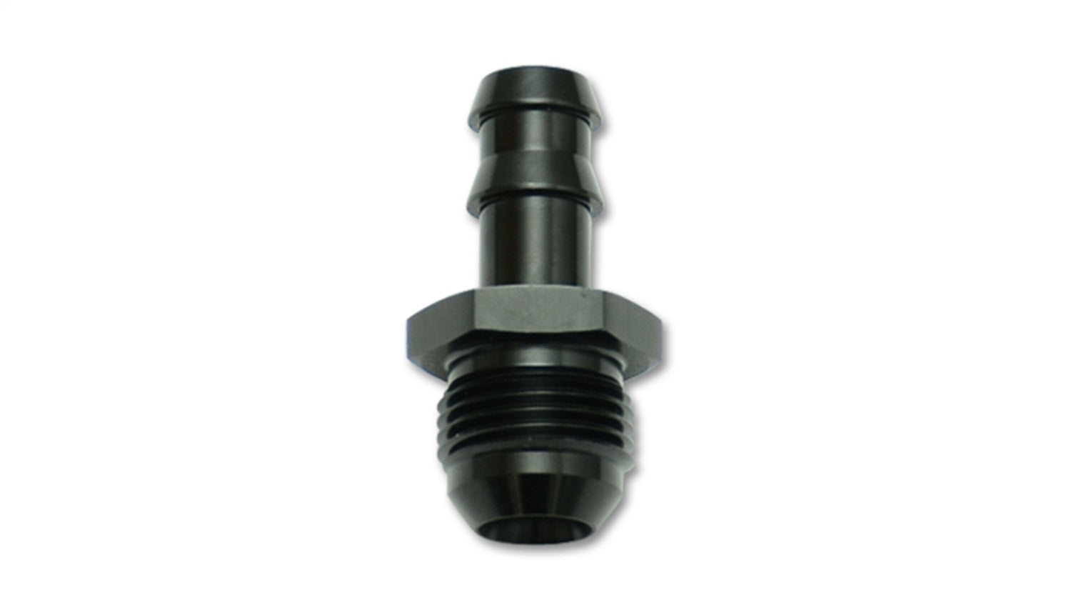 Vibrant Performance 11207 Barb Straight Fitting; Size: -6AN x 3/8in. Barb; 6061 Aluminum; Anodized Black; Vibrant Performance 11207