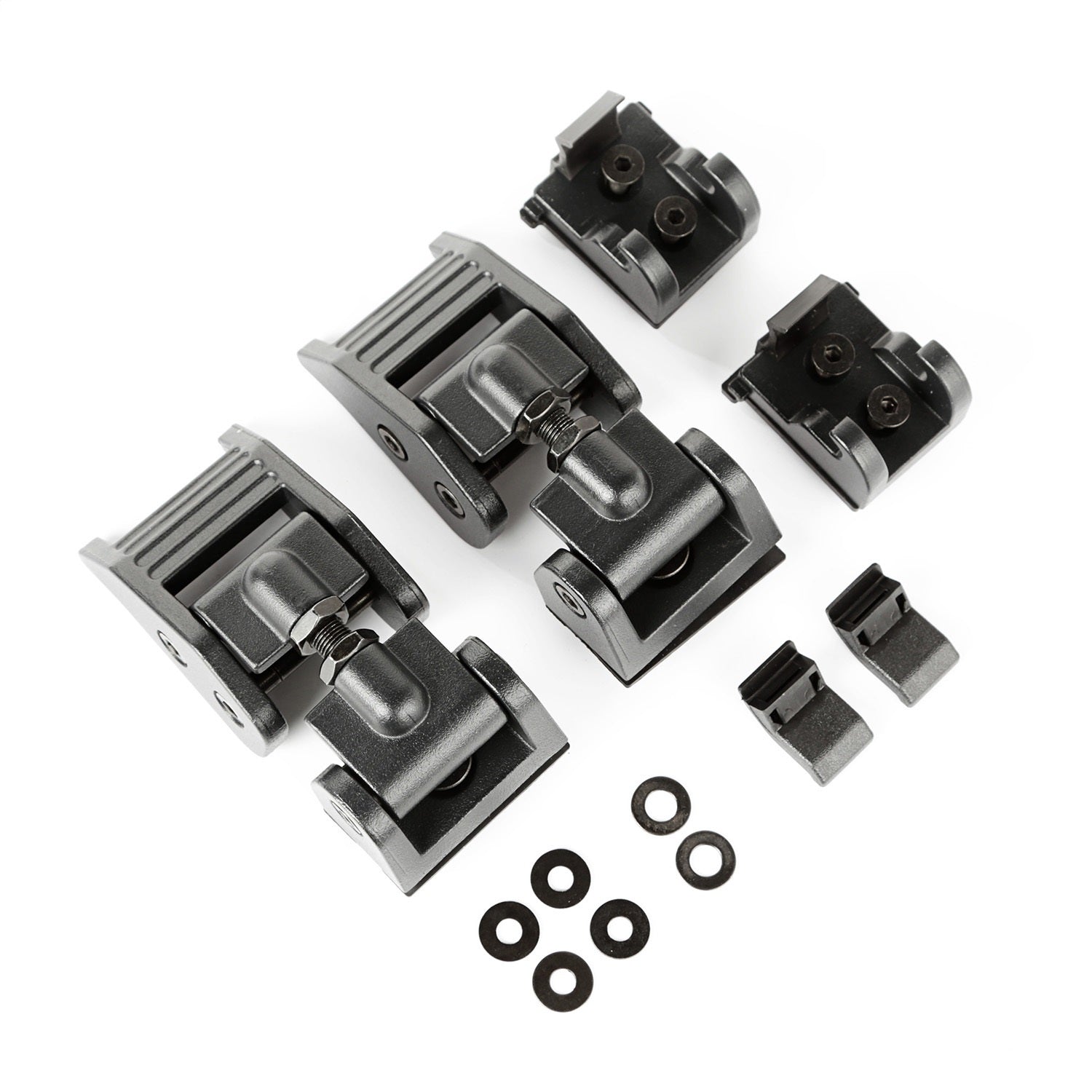 Rugged Ridge 11210.27 Hood Catch Kit; Textured Black; 2 pc.; Rugged Ridge 11210.27