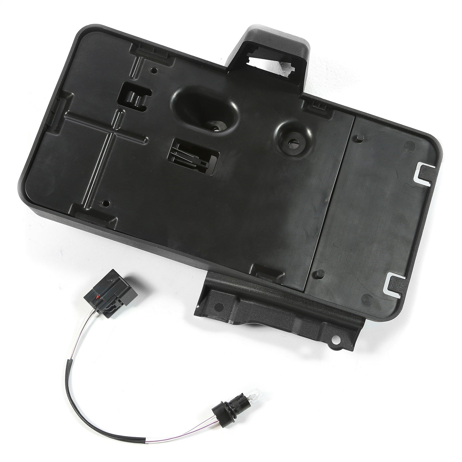 Omix 11233.07 License Plate Bracket; Rear; Black Plastic; Omix 11233.07