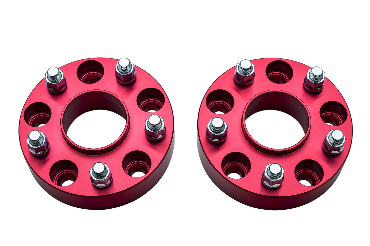 Alloy USA 11305 Wheel Spacer; Pair;Textured Red; 1.5 Thick; Alloy USA 11305