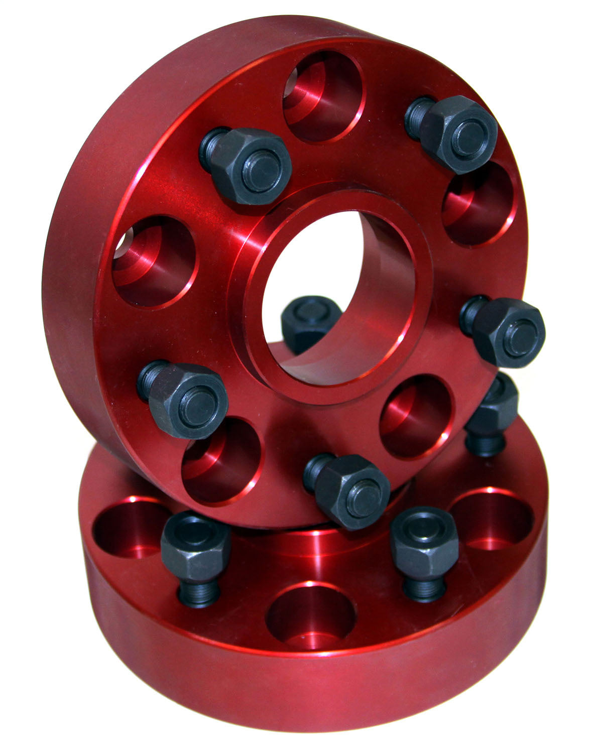 Alloy USA 11310 Wheel Adapter Kit; Pair; Red; 1.25 in. Thick; 5 x 4.5 To 5 x 5.5 Bolt Pattern; Alloy USA 11310
