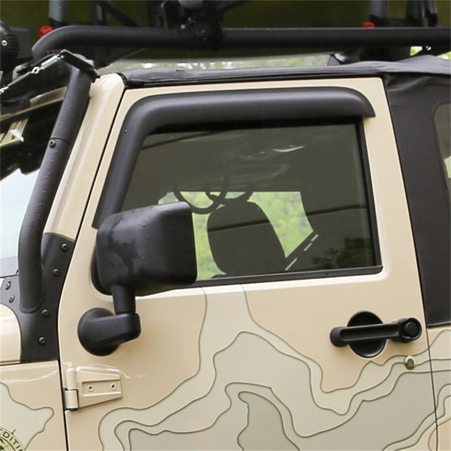 Rugged Ridge 11349.11 Window Visor; Front; 2 pc.; Black; Rugged Ridge 11349.11