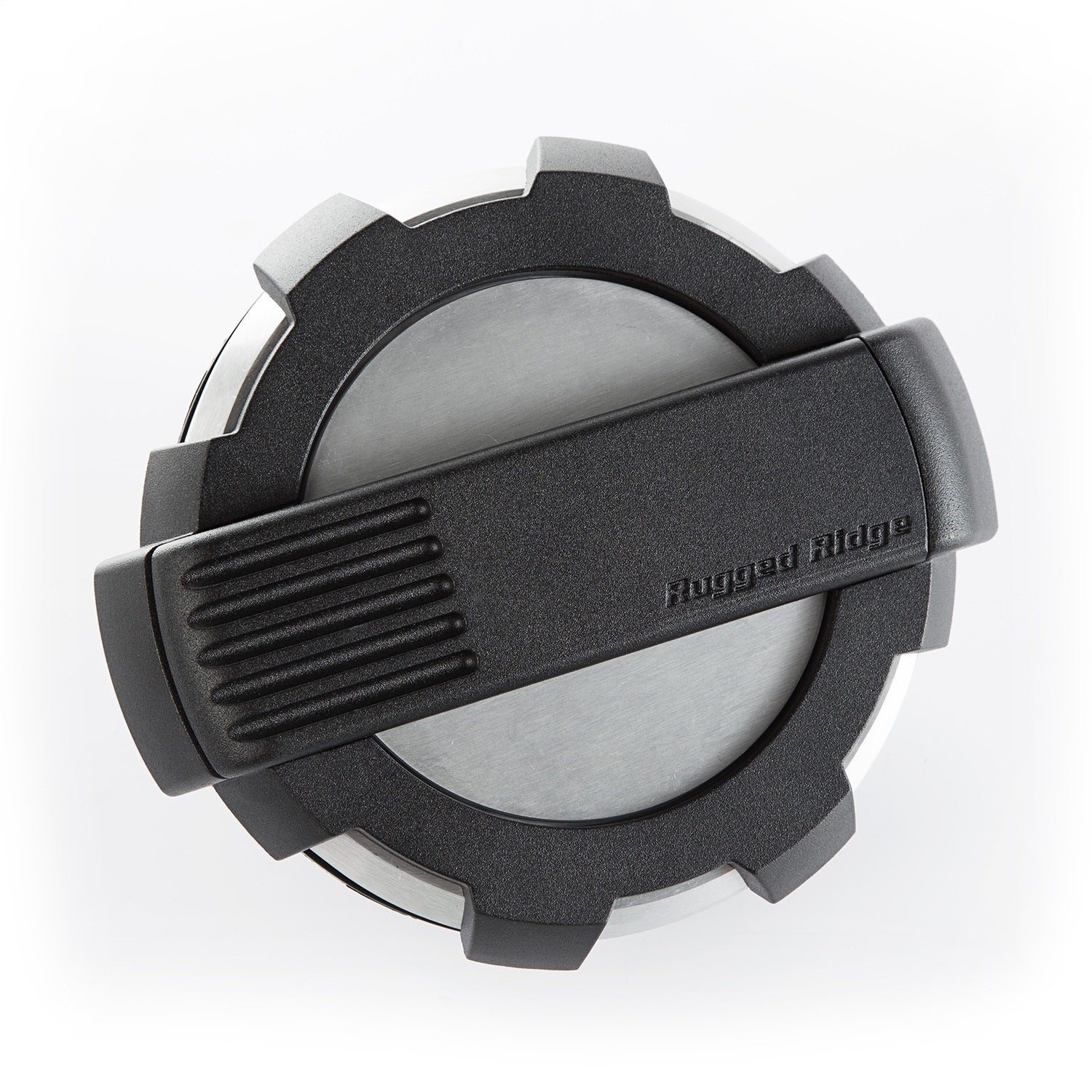 Rugged Ridge 11425.10 Elite Fuel Door; Brushed Aluminum; Non-Locking; Rugged Ridge 11425.10