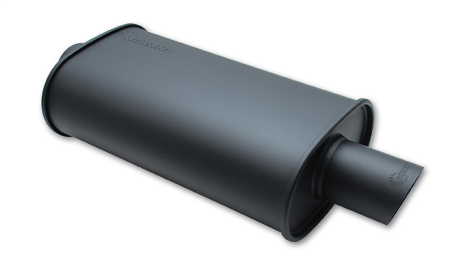 Vibrant Performance 1145 STREETPOWER Flat Black Oval Muffler; 2.25 in. Inlet; w/5 in. Tip; Vibrant Performance 1145