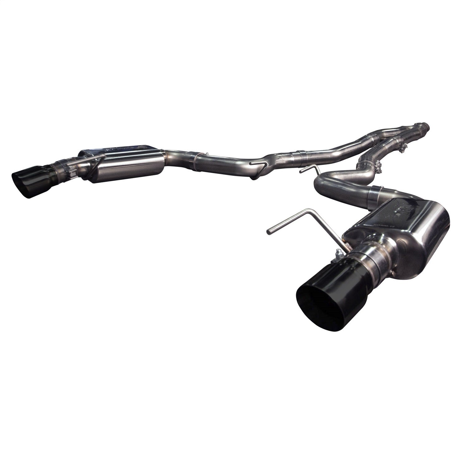 Kooks Custom Headers 11534110 3in. x 2-1/2in. SS Connection-Back Exhaust w/Black Tips. 2015-2023 Mustang EcoBo Kooks Custom Headers 11534110