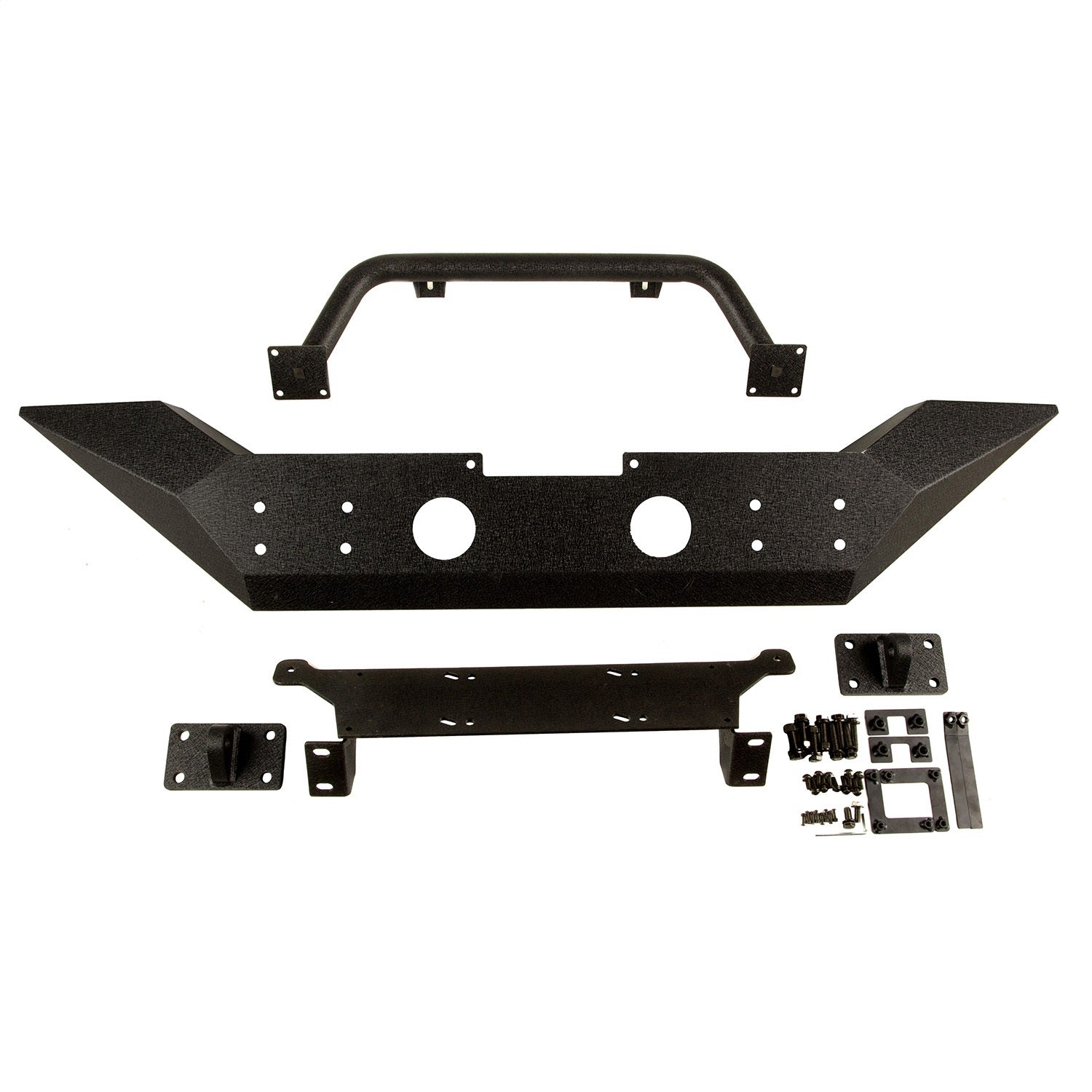 Rugged Ridge 11548.01 Spartan Front Bumper; Steel; w/Overrider; High Clearance Ends; Rugged Ridge 11548.01