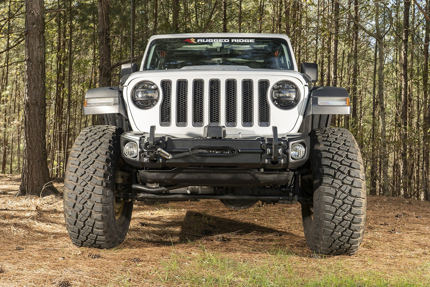 Rugged Ridge 11549.04 Arcus Front Bumper; w/ Winch Tray and Tow Hooks; Rugged Ridge 11549.04