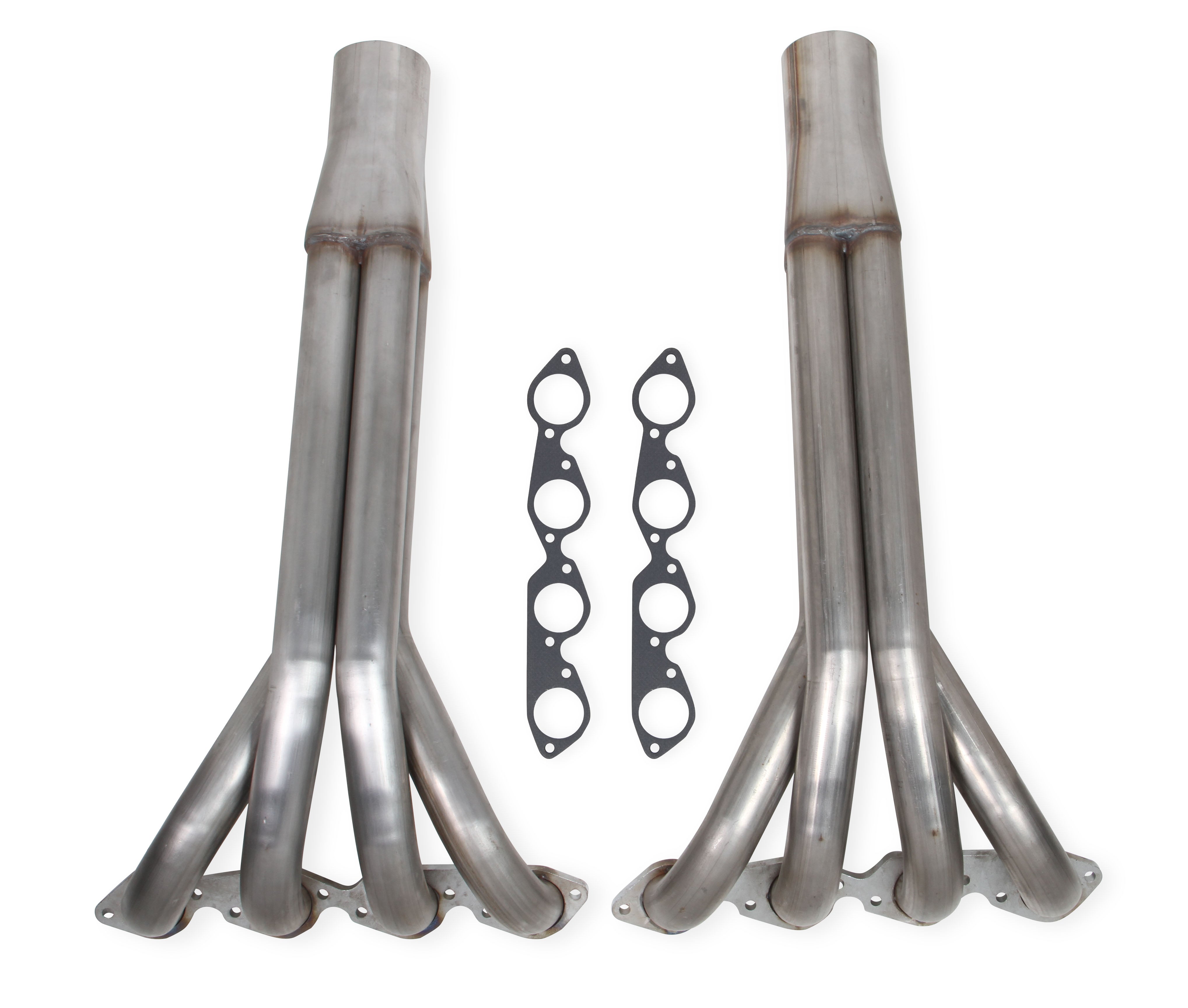 Big Block Chevy 2-1/4" Upright Headers with 4" Collector- Natural Finish