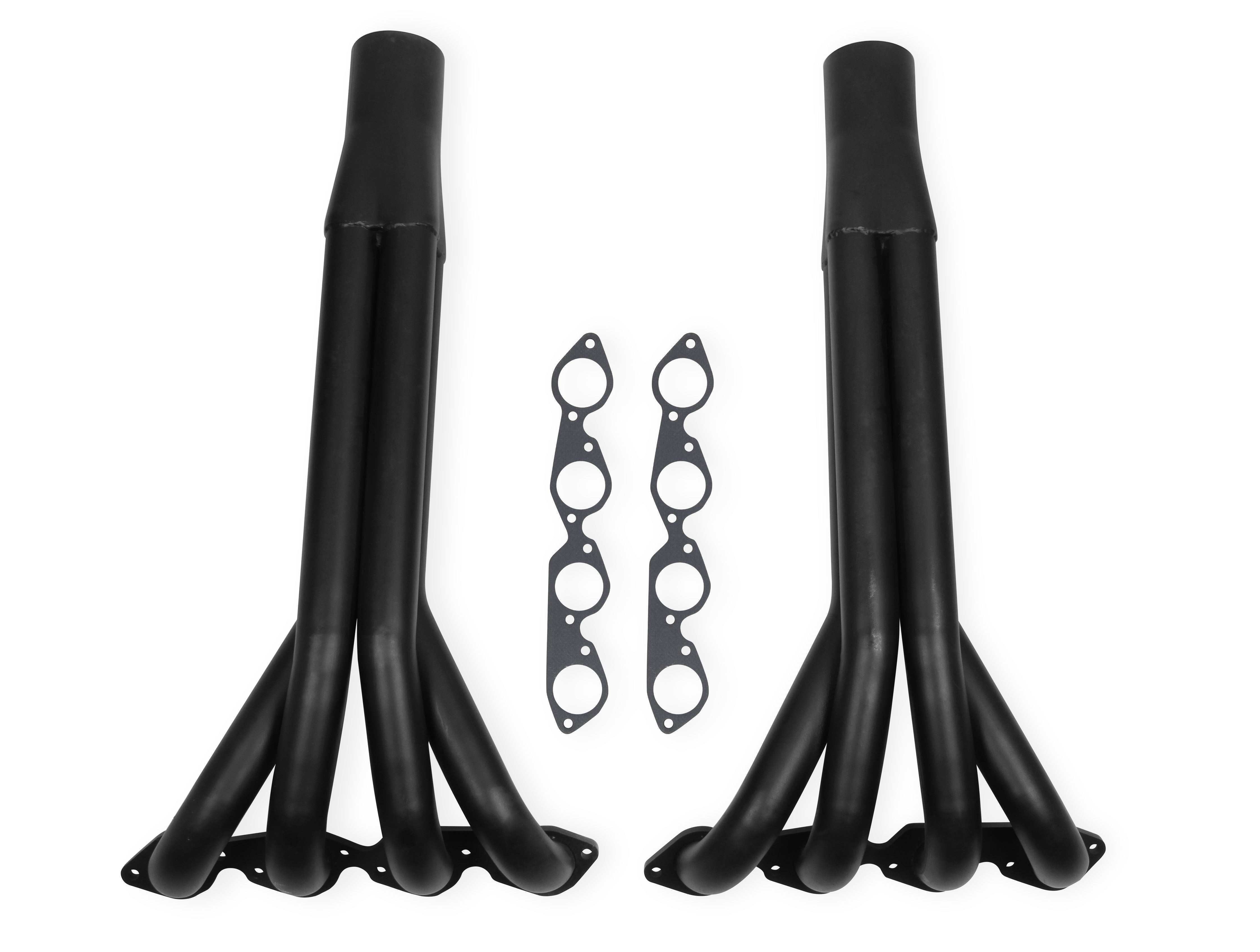 Big Block Chevy 2-1/4" Upright Headers with 4" Collector- Black Finish