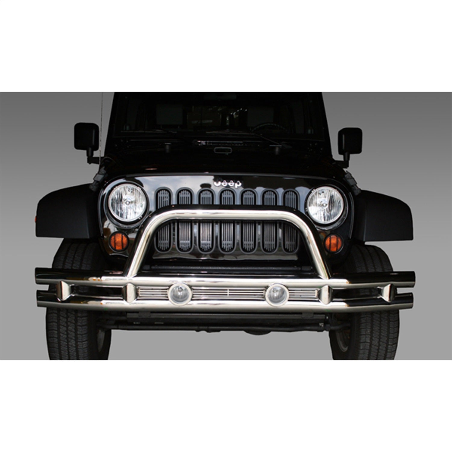 Rugged Ridge 11563.10 Front Tube Bumper; w/Riser; Stainless; Rugged Ridge 11563.10