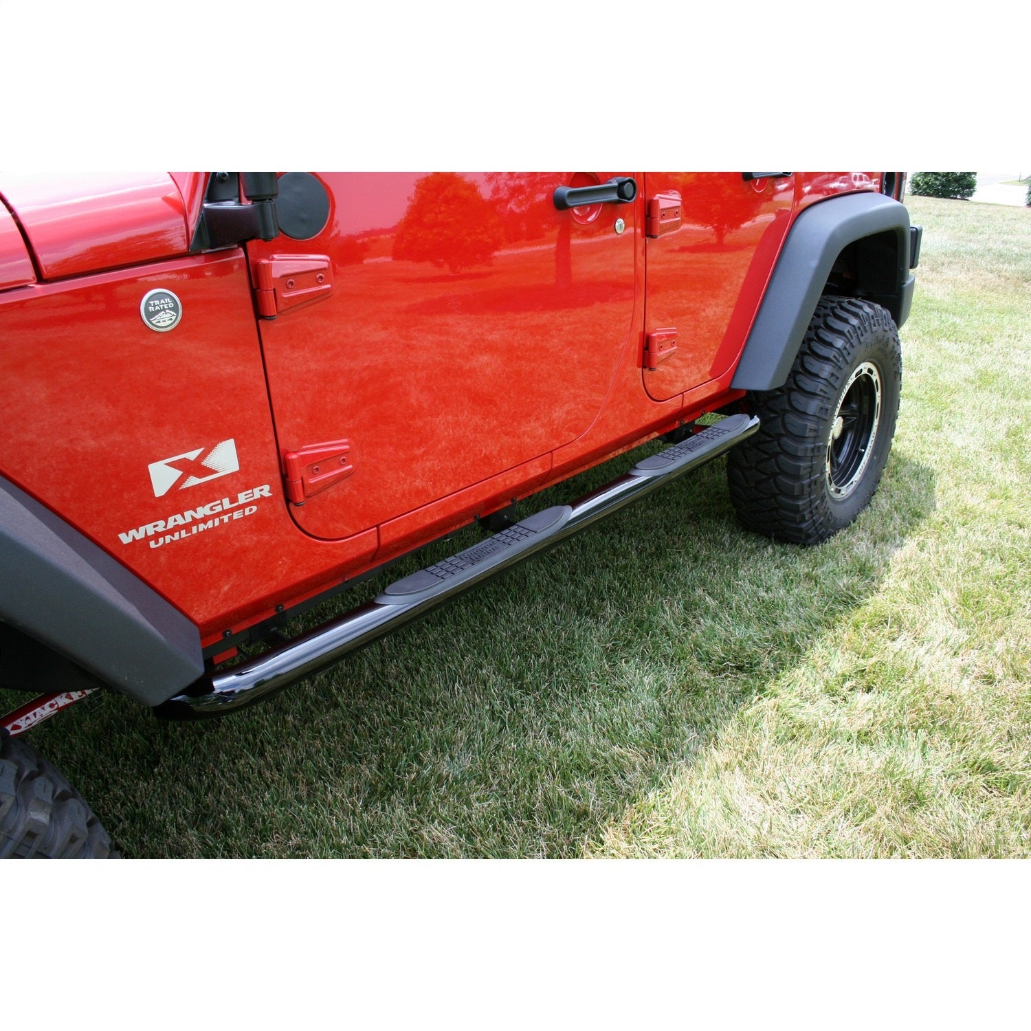 Rugged Ridge 11590.06 Side Tube Step; 3 in. Round; Black; Rugged Ridge 11590.06