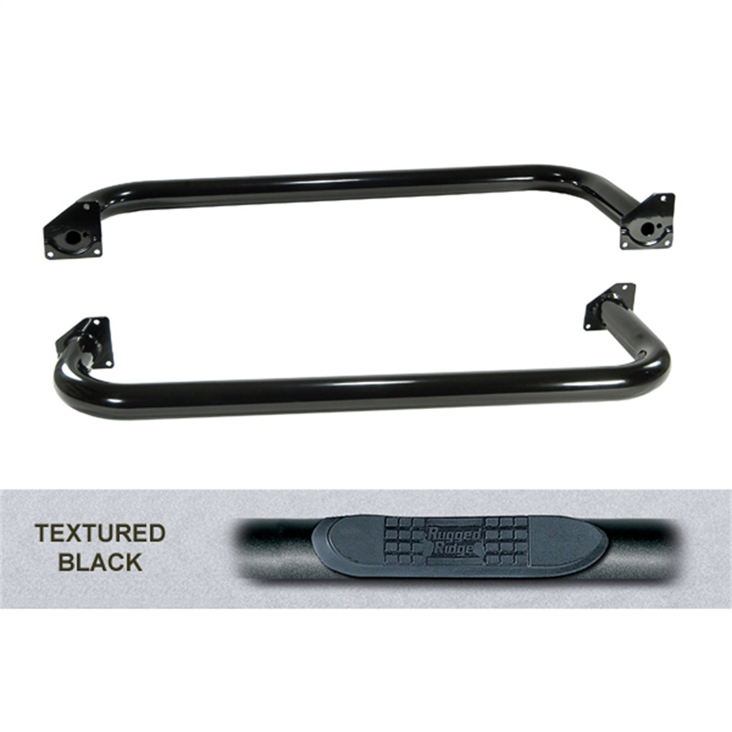 Rugged Ridge 11591.04 Side Tube Step; Textured Black; Rugged Ridge 11591.04
