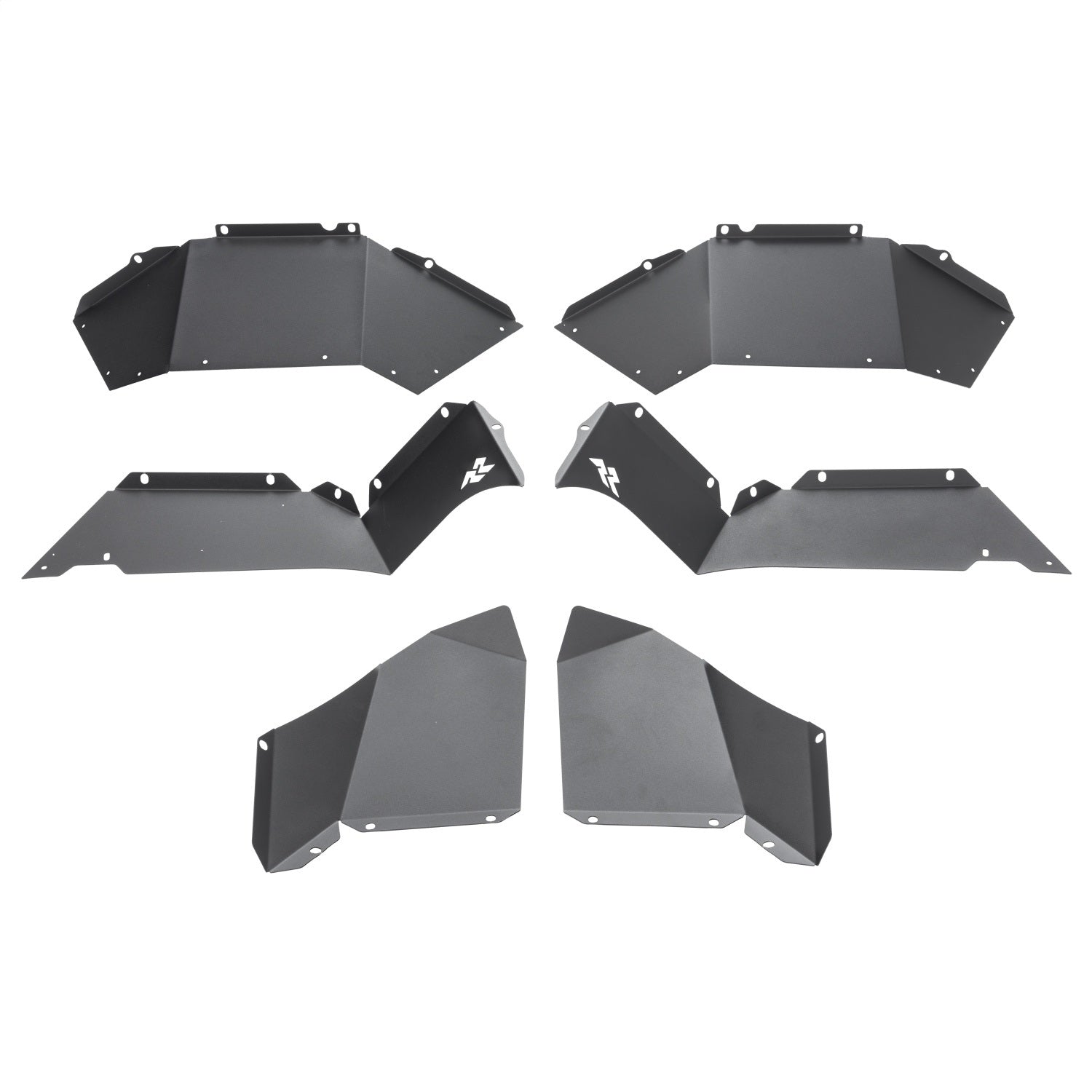 Rugged Ridge 11615.62 Inner Fender Liner Kit; Pair; Rear; Aluminum; Black Powder Coat Finish; Rugged Ridge 11615.62