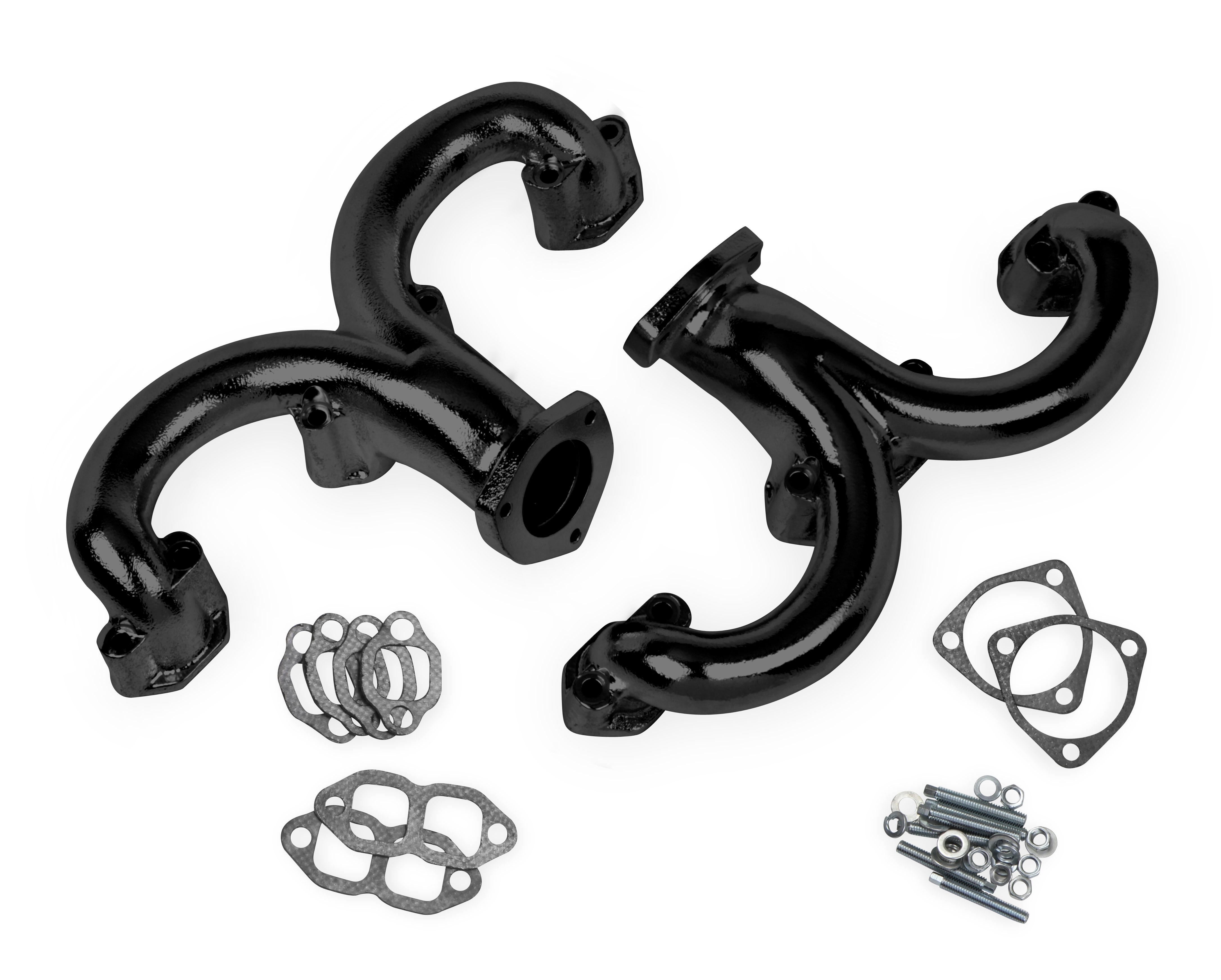 Flowtech Rams Horn Exhaust Manifolds - Black Paint