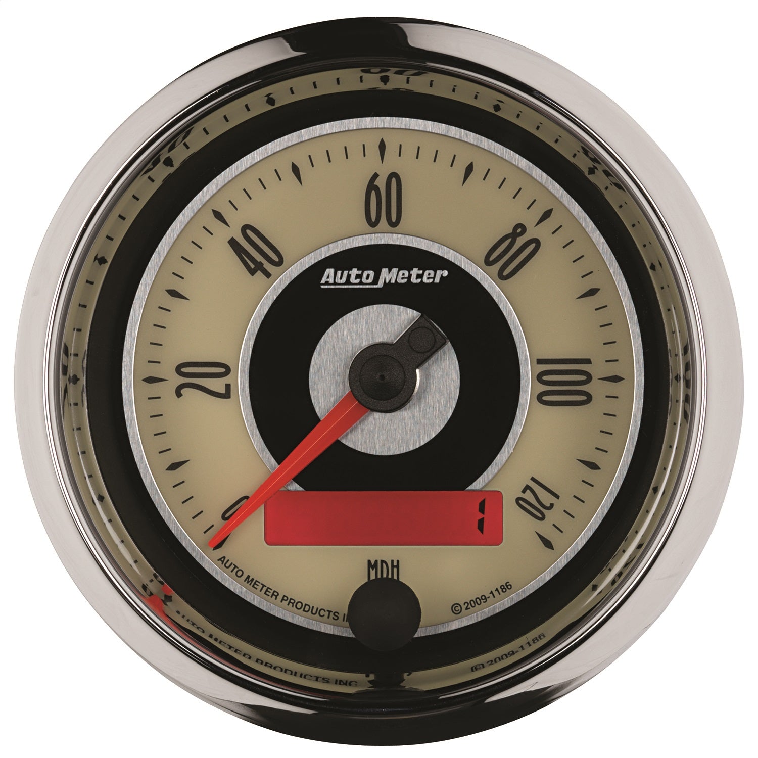 AutoMeter 1186 GAUGE; SPEEDOMETER; 3 3/8in.; 120MPH; ELEC. PROGRAMMABLE; CRUISER AutoMeter 1186