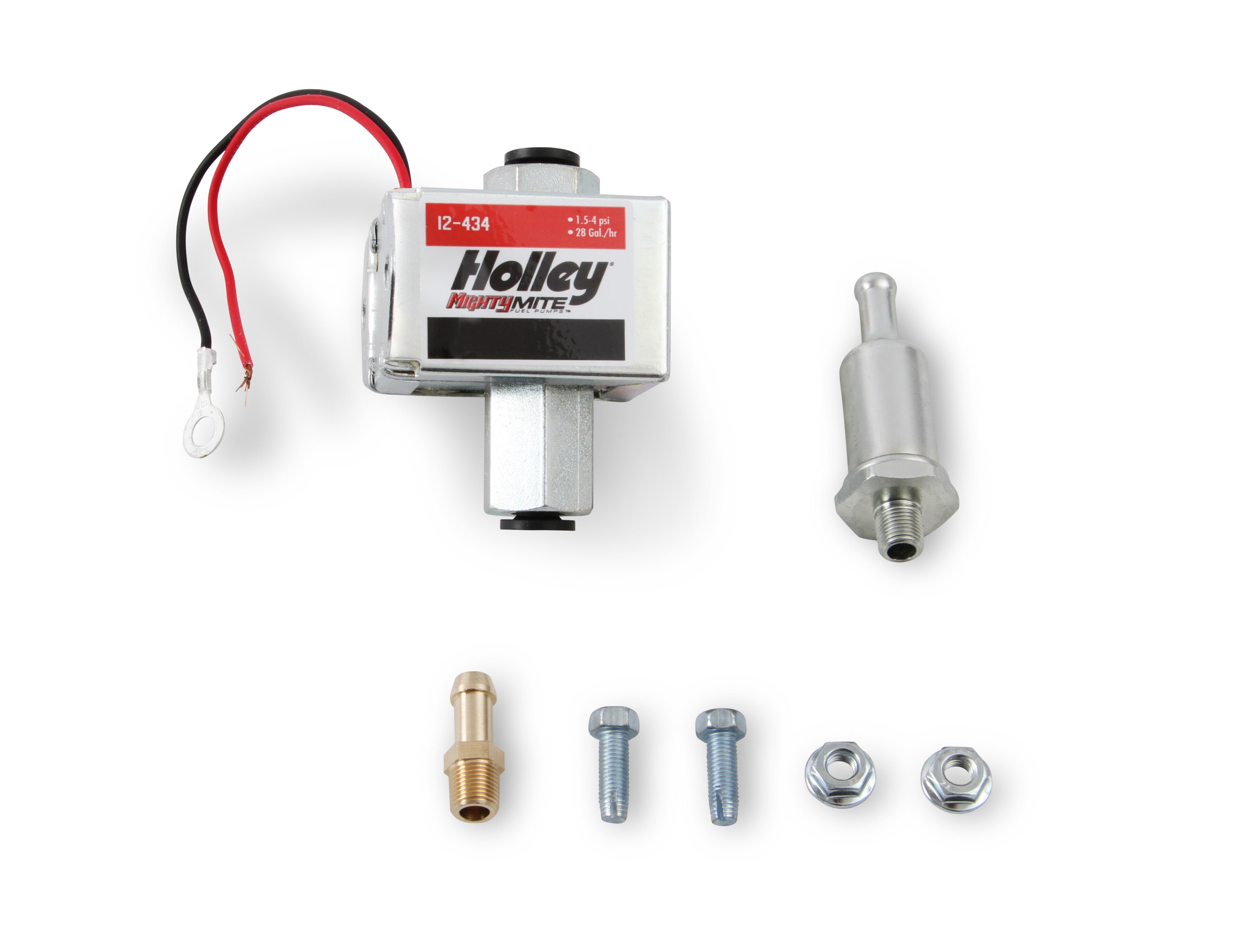 28 GPH Holley Mighty Mite Electric Fuel Pump, 1.5-4 PSI