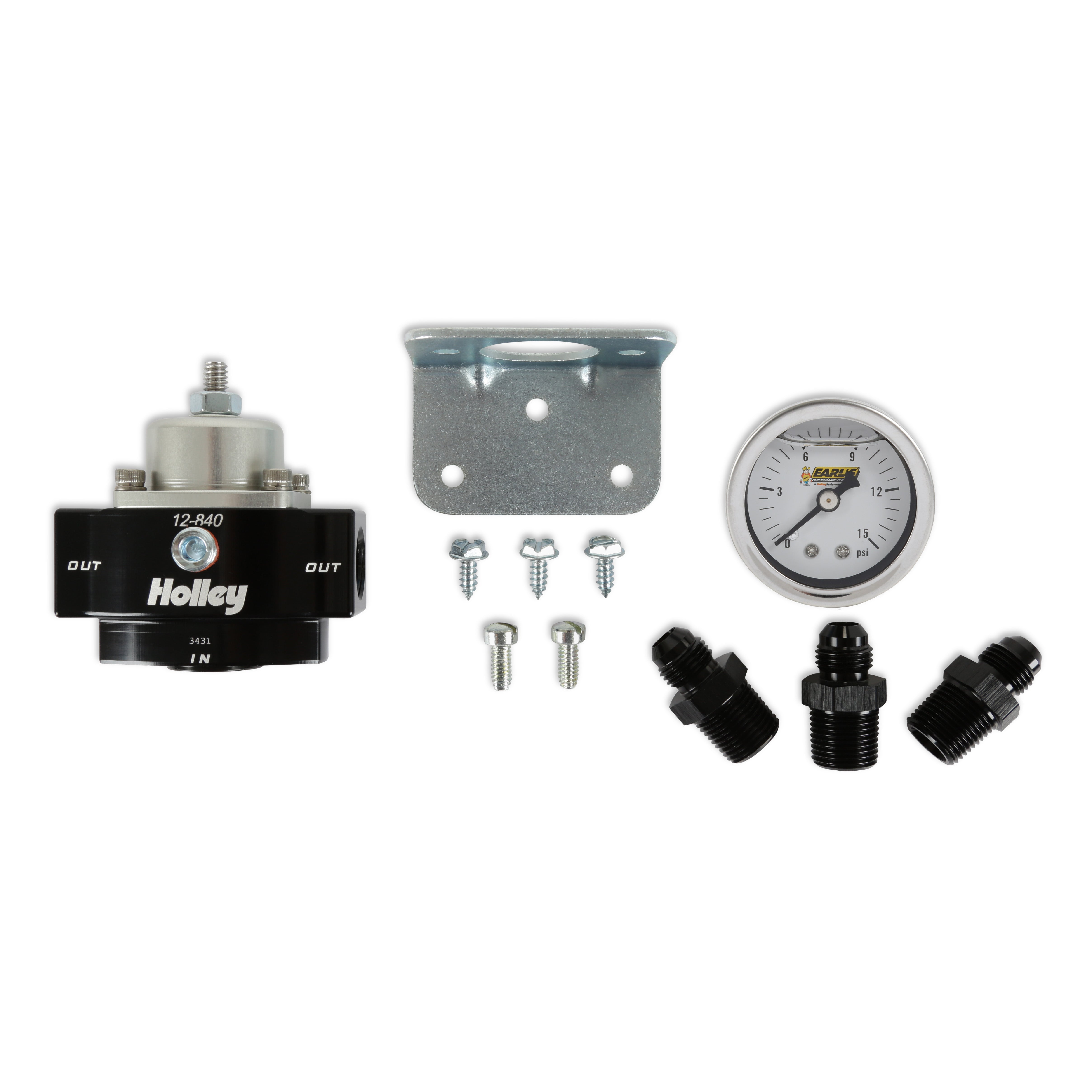 Holley 12-840KIT Billet By-Pass Fuel Regulator Kit Holley 12-840KIT
