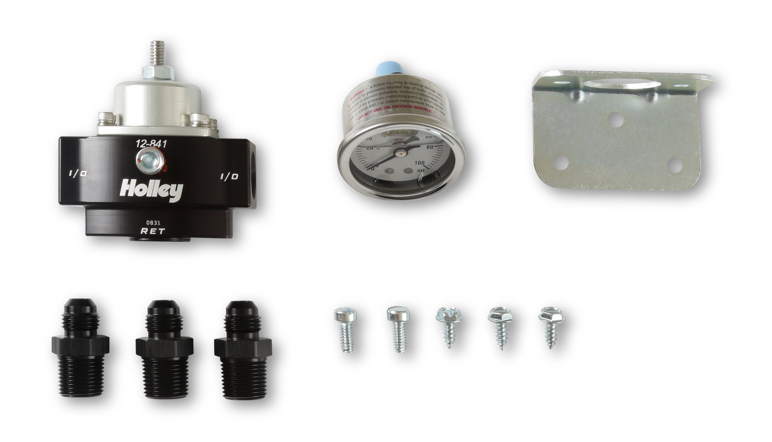 Holley 12-841KIT Billet By-Pass Fuel Regulator Kit Holley 12-841KIT
