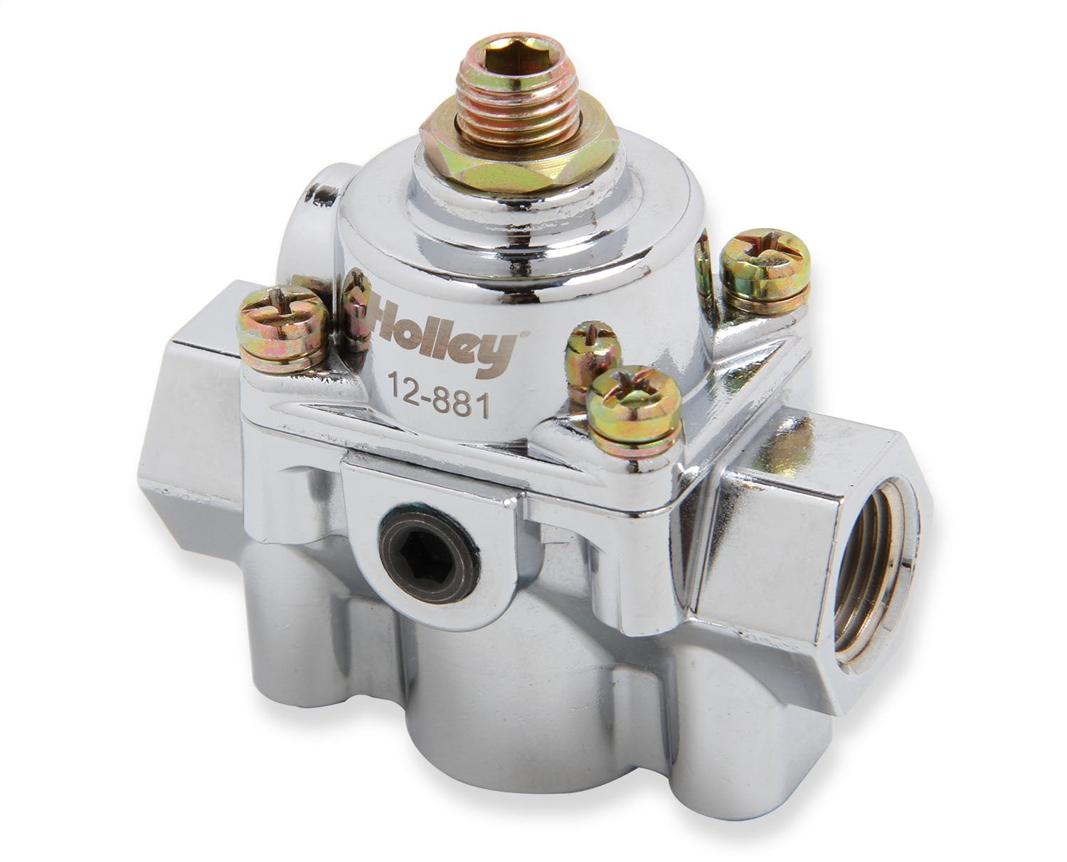 Holley 12-881 Carbureted By-Pass Regulator; 6 PSI; Chrome; Holley 12-881