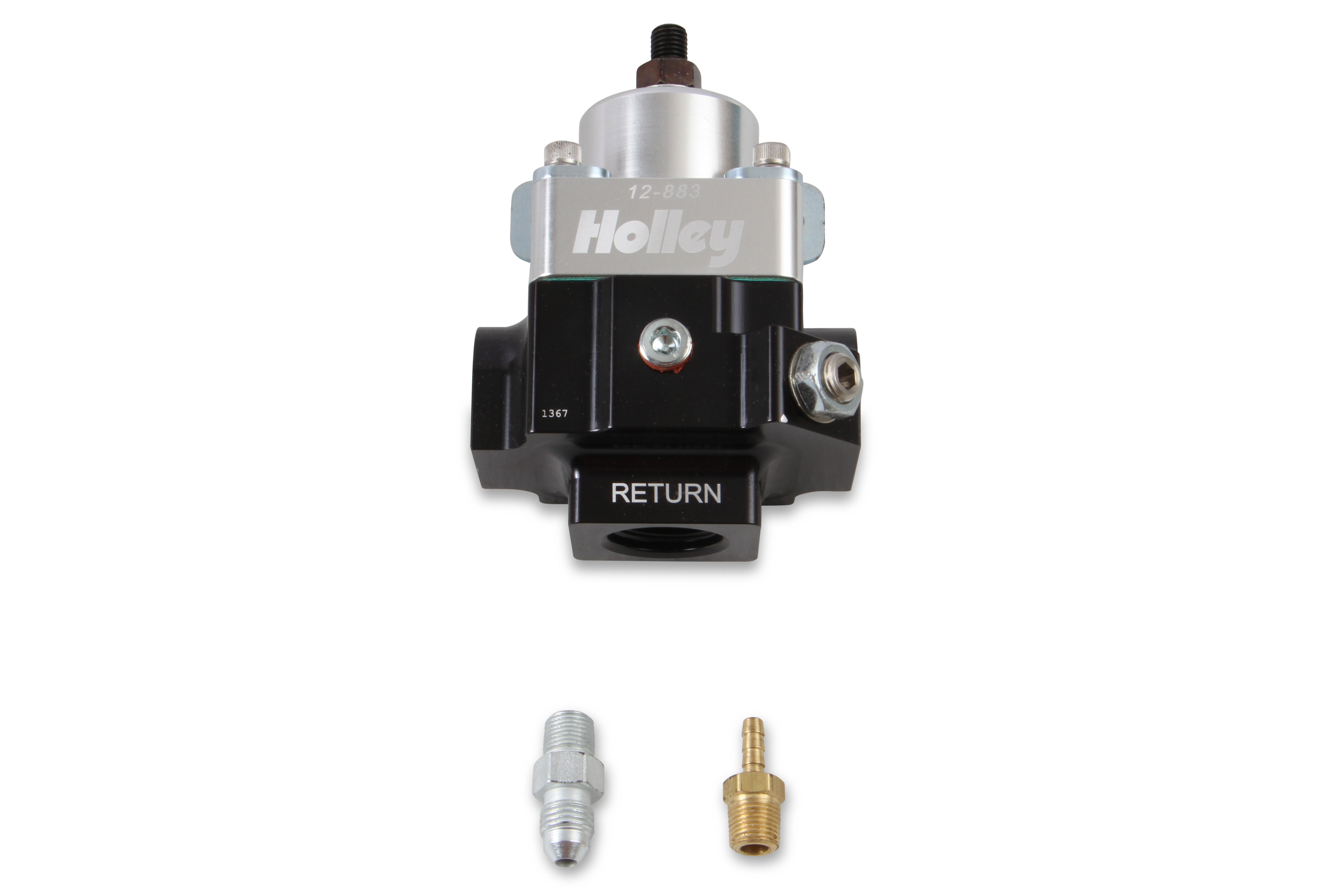 Holley 12-883 Carburetor Regulator; 2-Port; VR Series; 10AN; Double Adj [4-9 PSI]; Holley 12-883