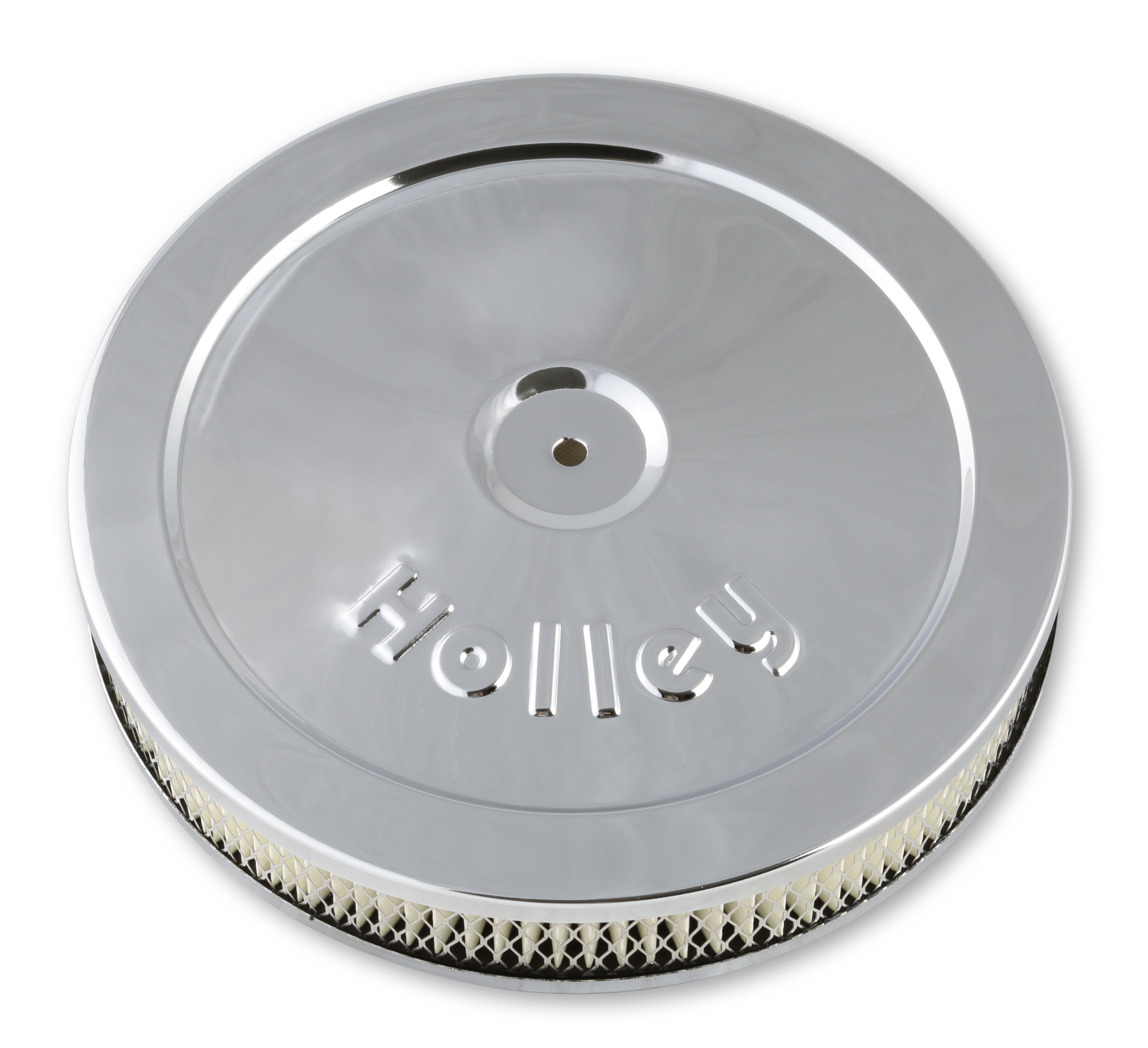 Holley 120-145 Chrome Round Air Cleaner; 10 in.; 5 1/8 in. Neck; Holley 120-145