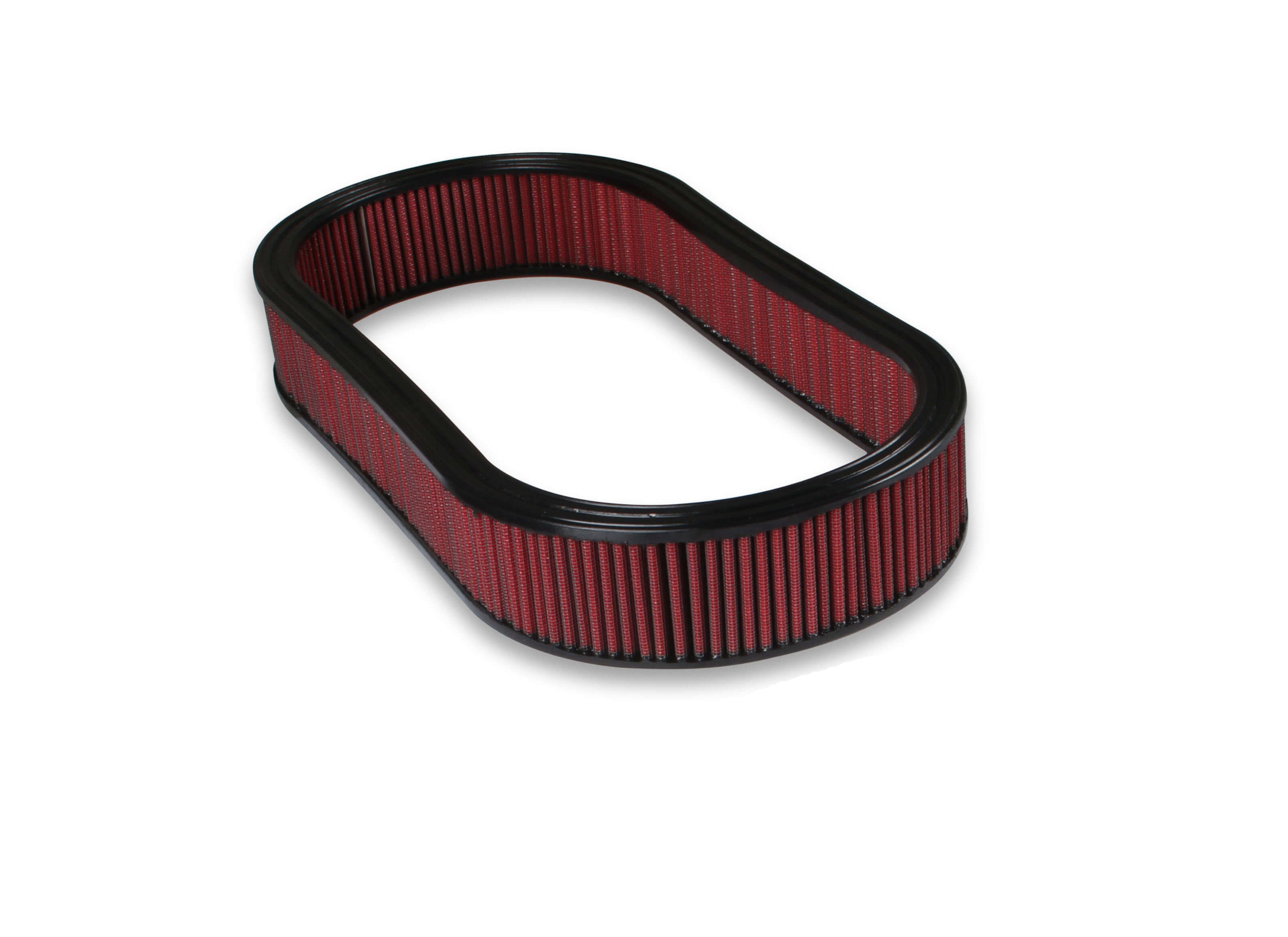 Holley 120-409 Replacement Air Filter; 17 in. X 9 in.; 2.5 in. Height; Red Washable; Oval; Holley 120-409