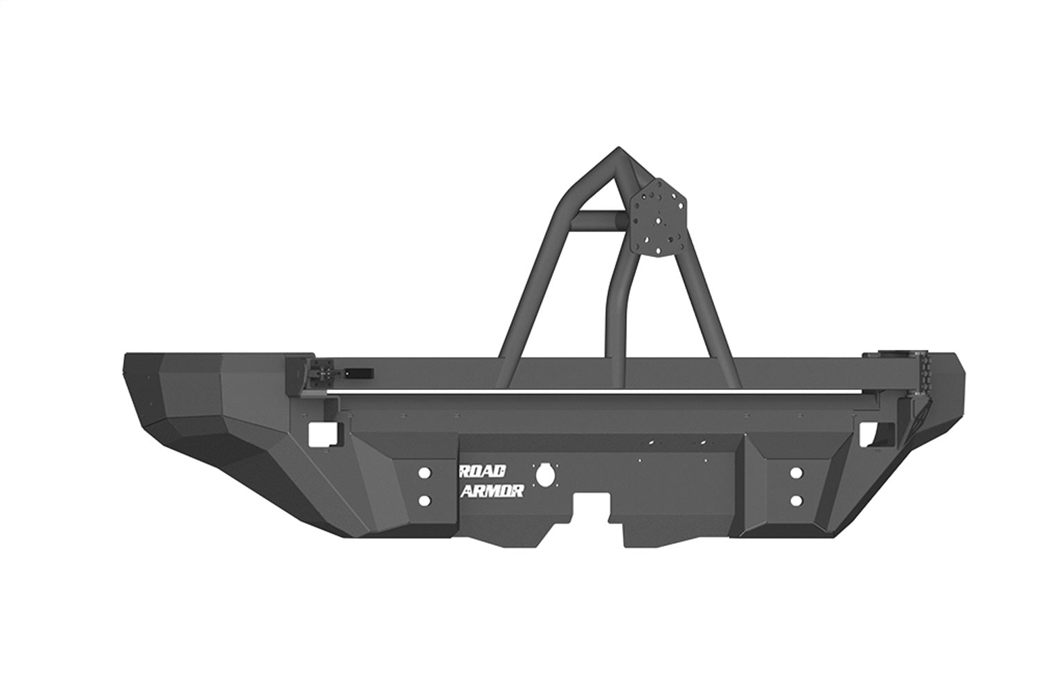 Road Armor 12008B Dakar Non-Winch Rear Bumper; w/Tire Carrier; Titan II; Satin Black; Road Armor 12008B