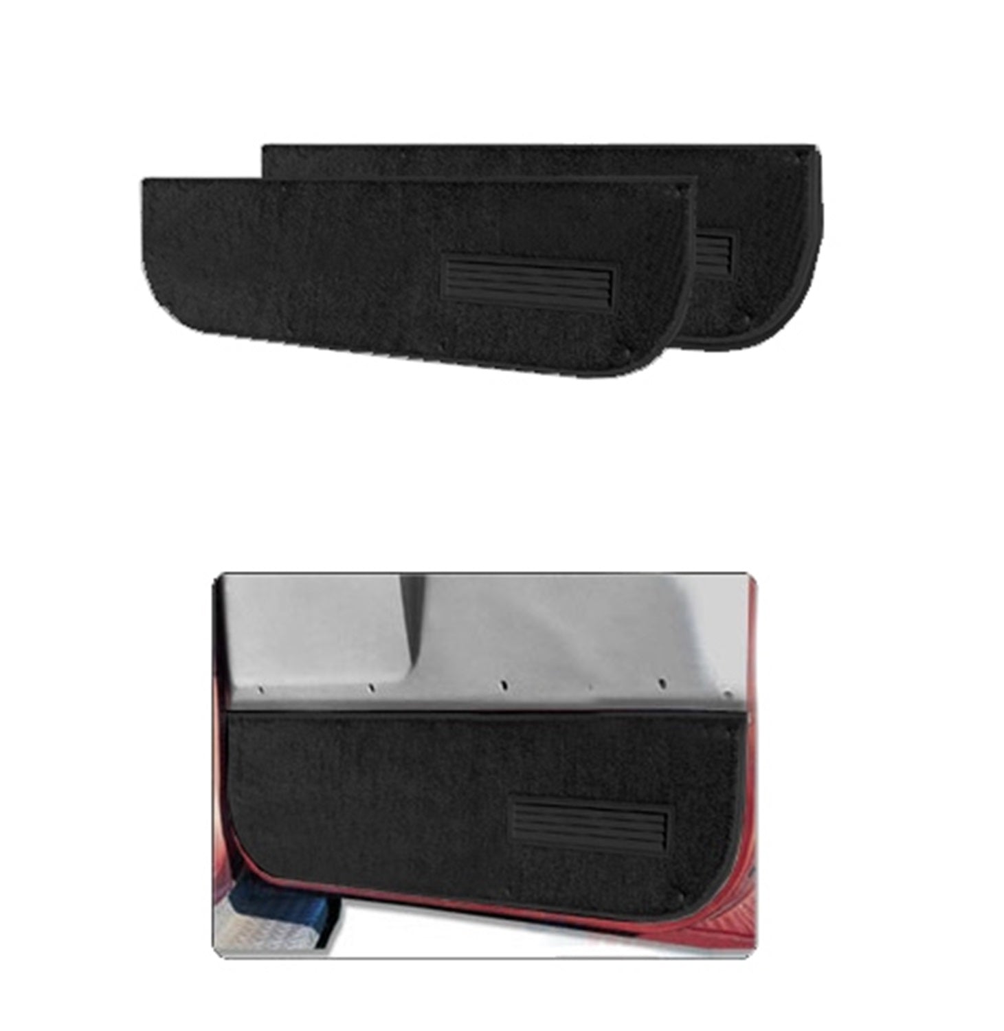 Nifty 120101 Pro-Line™ Lower Door Panel Carpet; Black; 2 pc.; Front; Nifty 120101