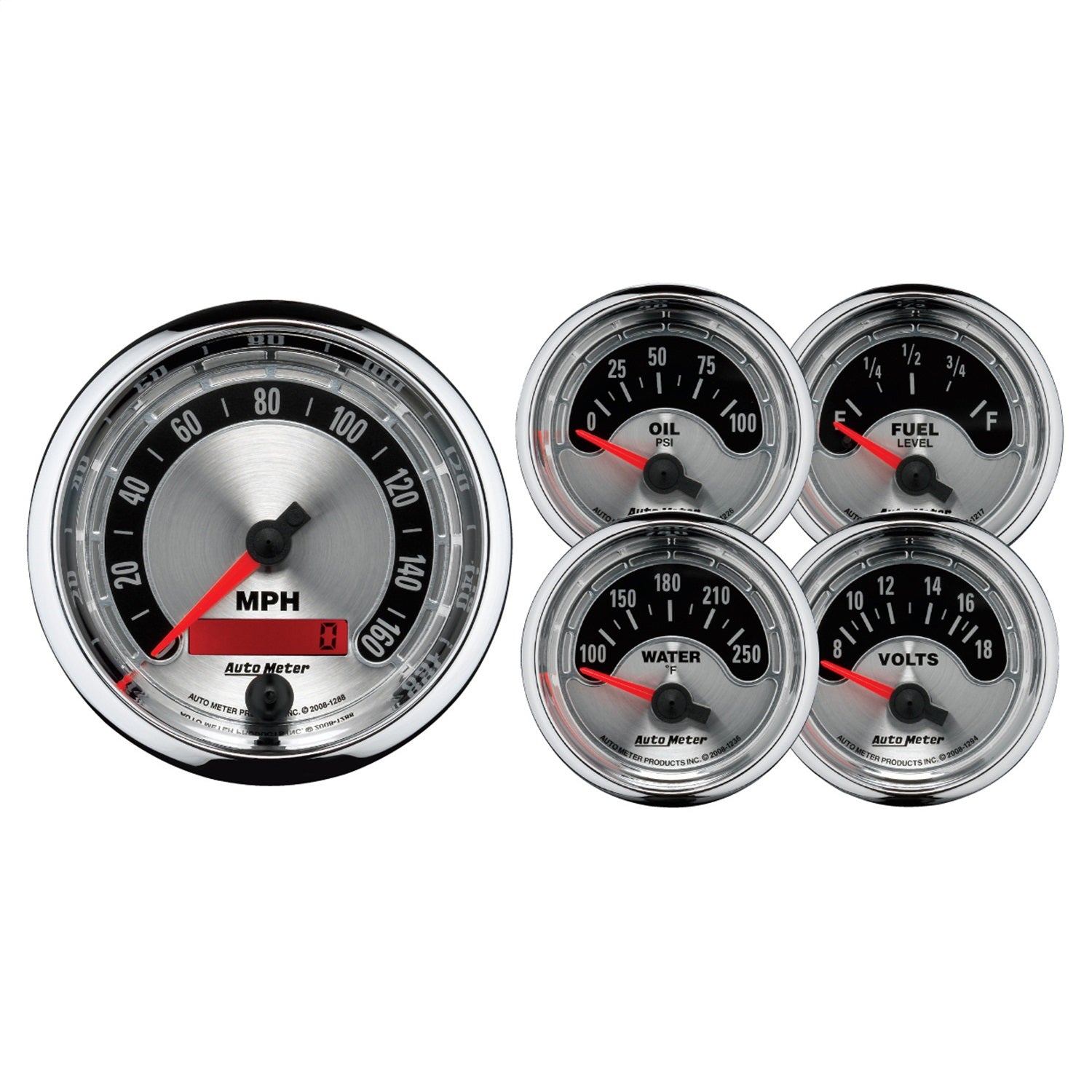 AutoMeter 1202 GAUGE KIT; 5 PC.; 3 3/8in./2 1/16in.; ELEC. SPEEDOMETER; AMERICAN MUSCLE AutoMeter 1202