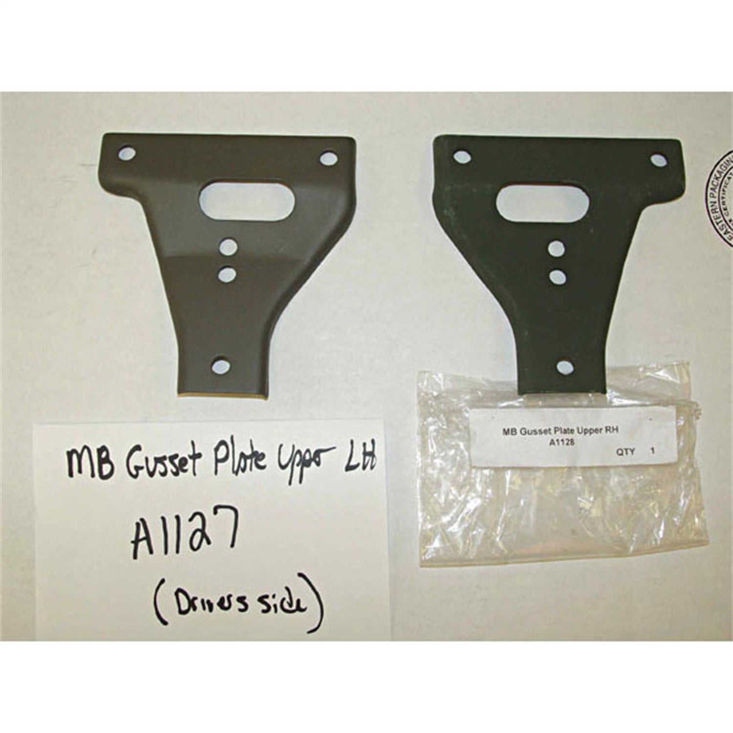 Omix 12021.27 Bumper Gusset; Front Left Upper; Steel; Omix 12021.27