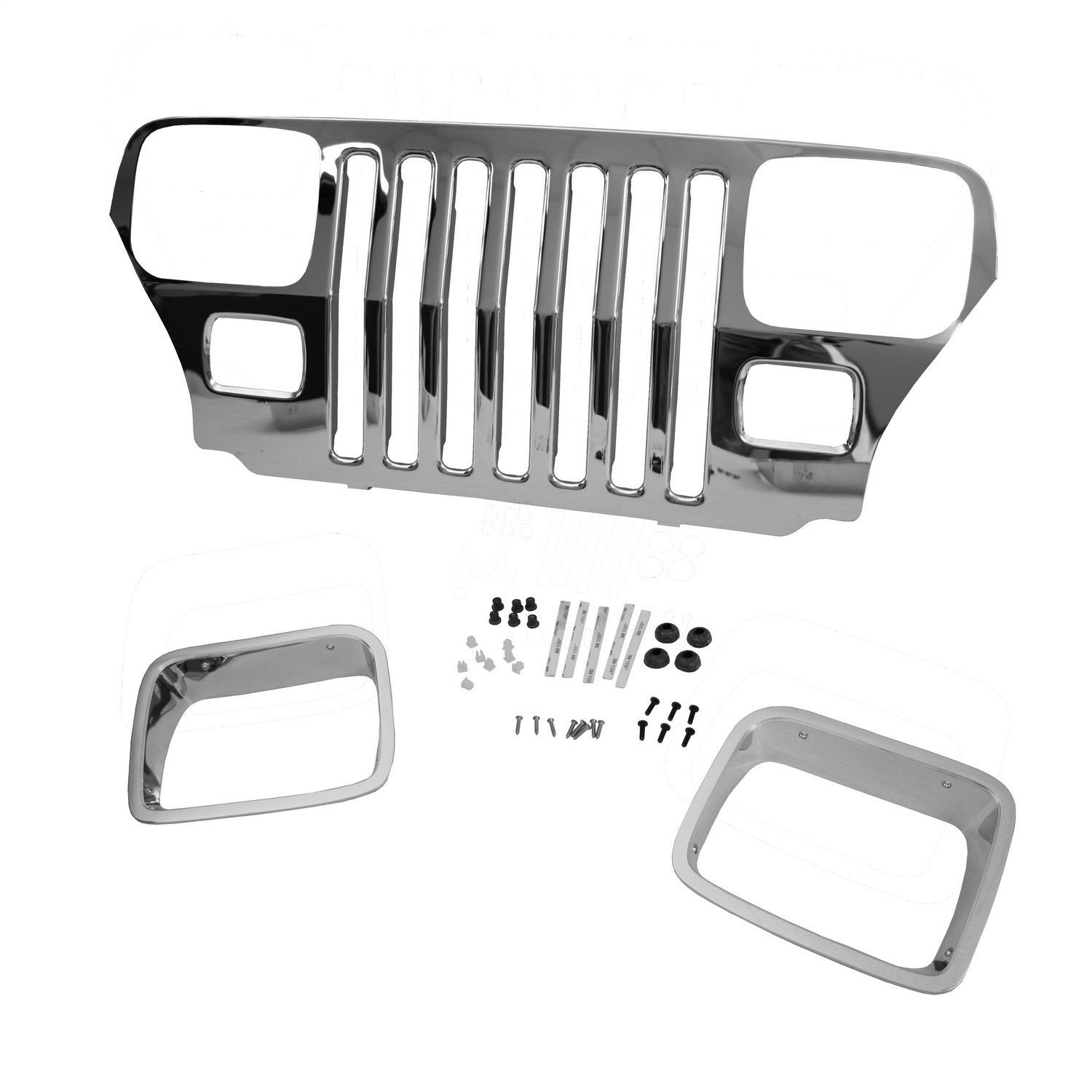 Omix 12033.06 Grille Overlay; Chrome; Mopar Licensed; Omix 12033.06