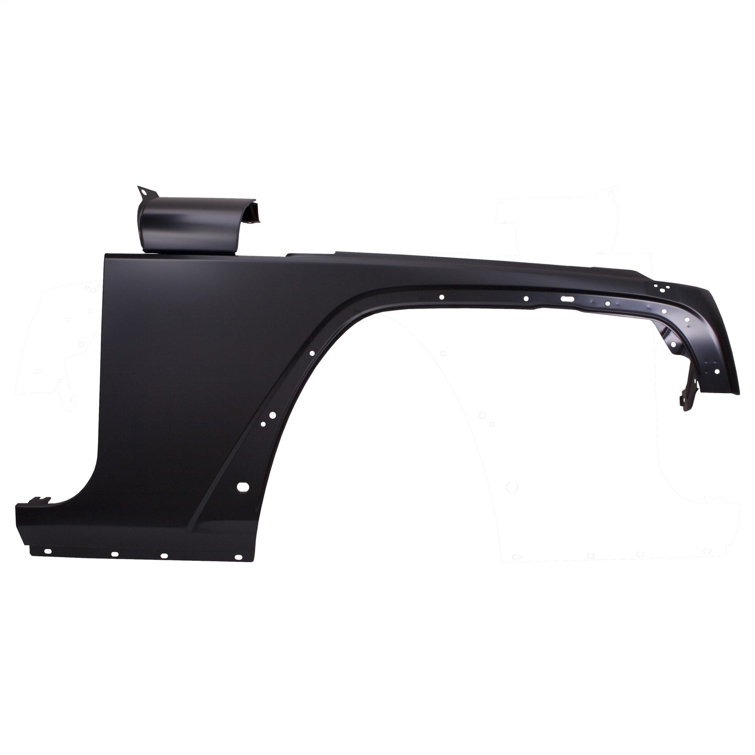 Omix 12040.02 Fender; Front Right; Black; Replacement; Omix 12040.02
