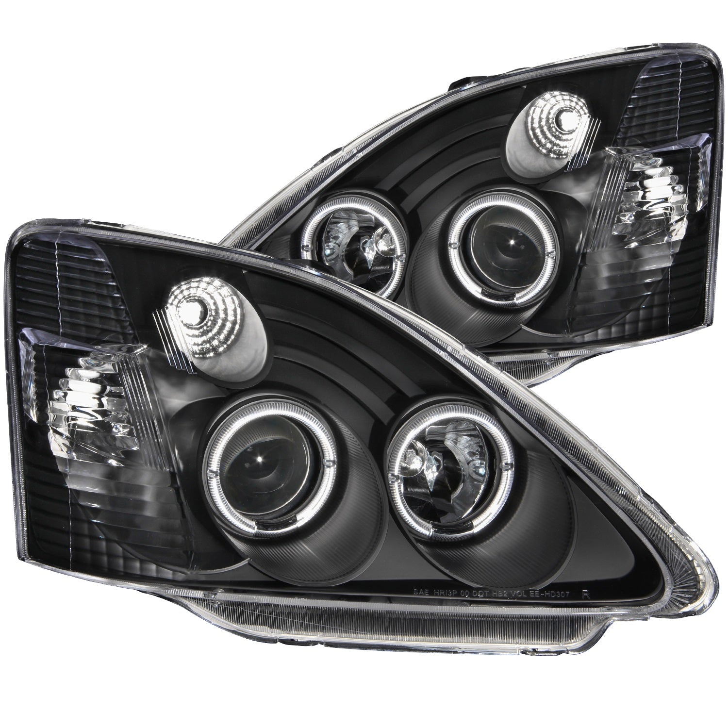 ANZO USA 121057 Projector Headlight Set w/Halo; Clear Lens; Black Housing; Pair; ANZO USA 121057