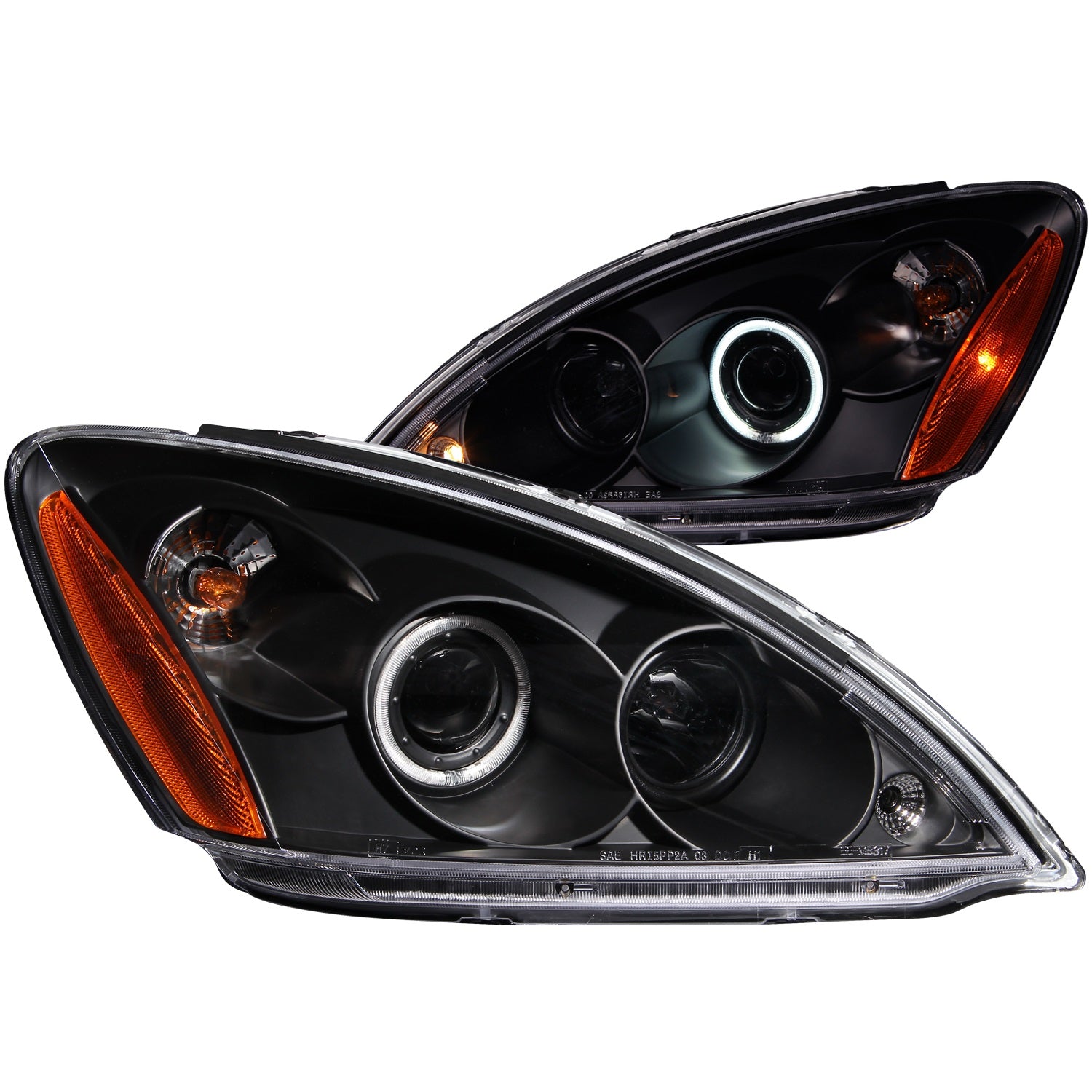 ANZO USA 121102 Projector Headlight Set w/Halo; Clear Lens; Black Housing; Pair; CCFL; ANZO USA 121102