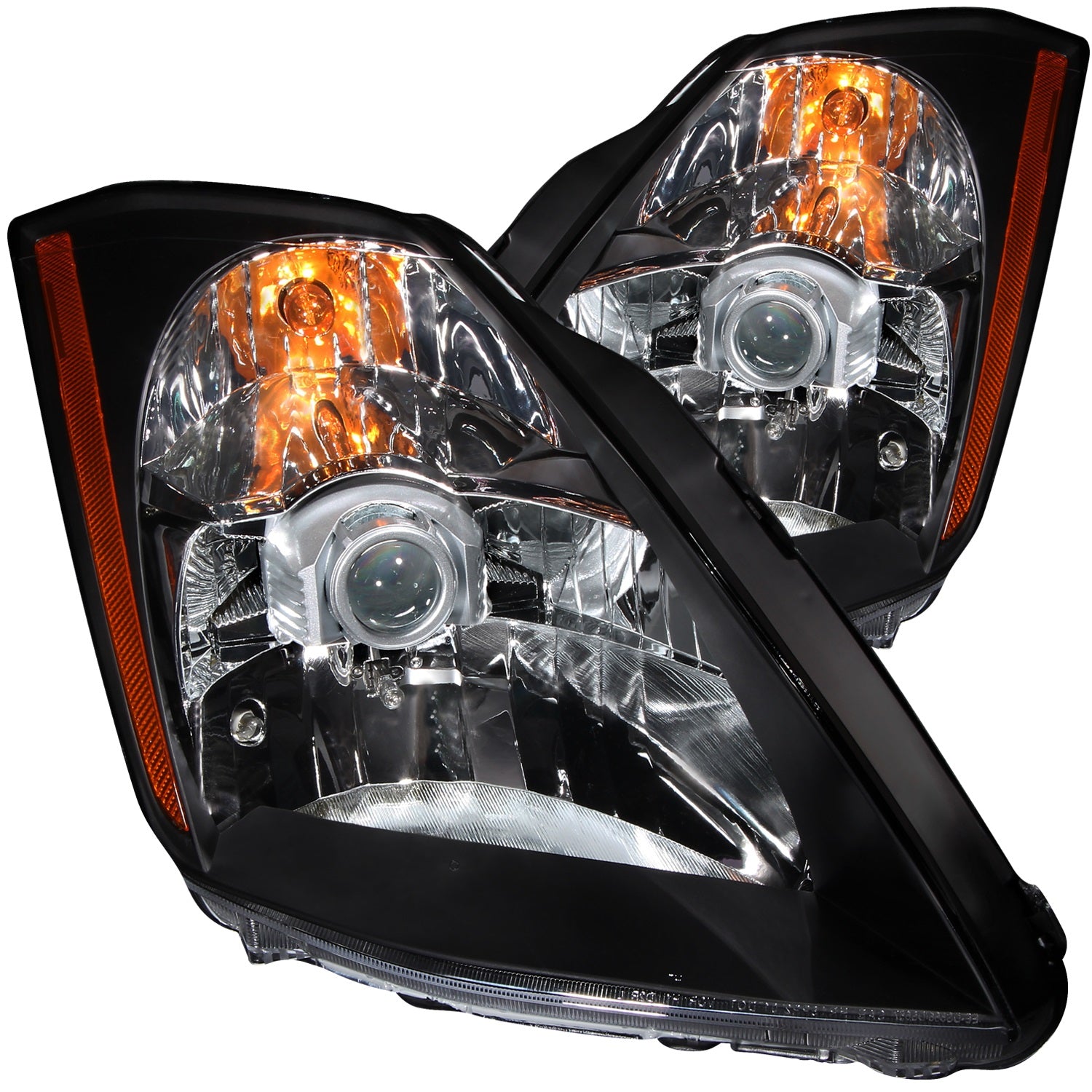 ANZO USA 121108 Crystal Headlight Set; Clear Lens; Black Housing; Pair; ANZO USA 121108