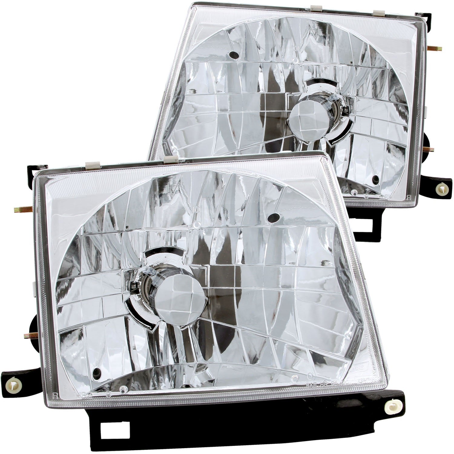 ANZO USA 121132 Crystal Headlight Set; Clear Lens; Chrome Housing; Pair; ANZO USA 121132