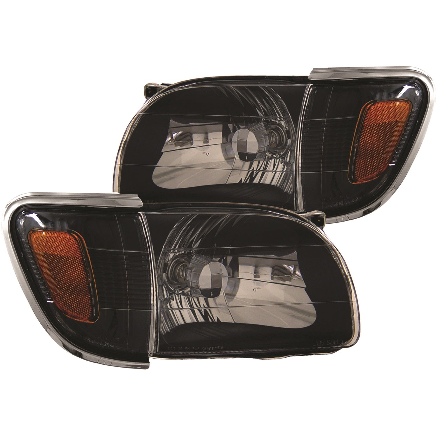 ANZO USA 121190 Crystal Headlight Set; Clear Lens; Black Housing; Pair; ANZO USA 121190