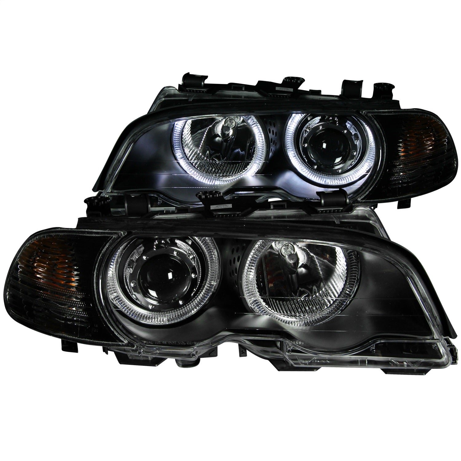 ANZO USA 121269 Projector Headlight Set w/Halo; Clear Lens; w/ Halo Black; ANZO USA 121269