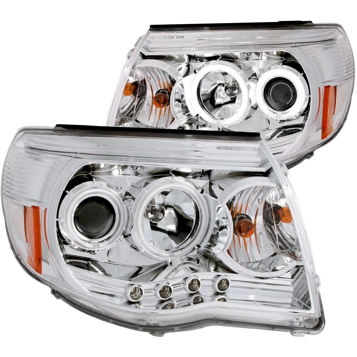 ANZO USA 121281 Projector Headlight Set w/Halo; Clear Lens; Chrome Housing; Pair; ANZO USA 121281