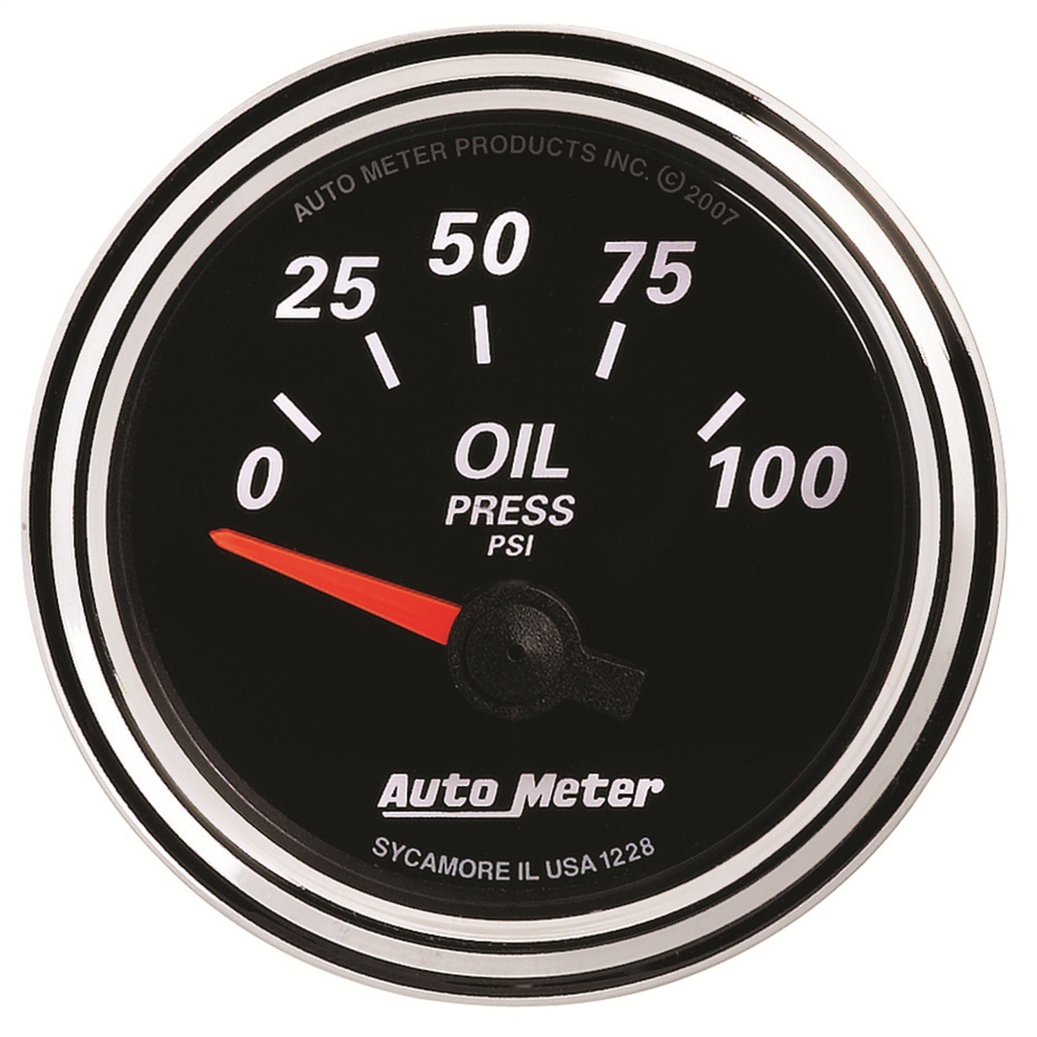 AutoMeter 1228 GAUGE; OIL PRESS; 2 1/16in.; 100PSI; ELEC; DESIGNER BLACK II AutoMeter 1228