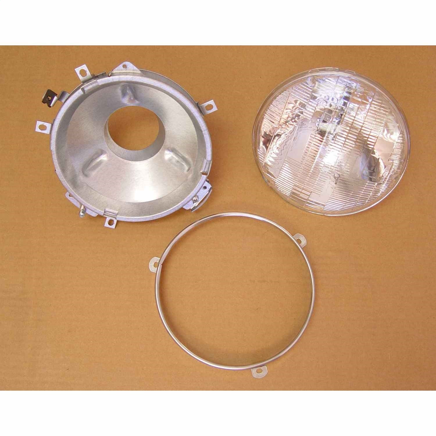 Omix 12402.01 Head Light Assembly; Left; Sealed Beam; Sold Individually; Omix 12402.01