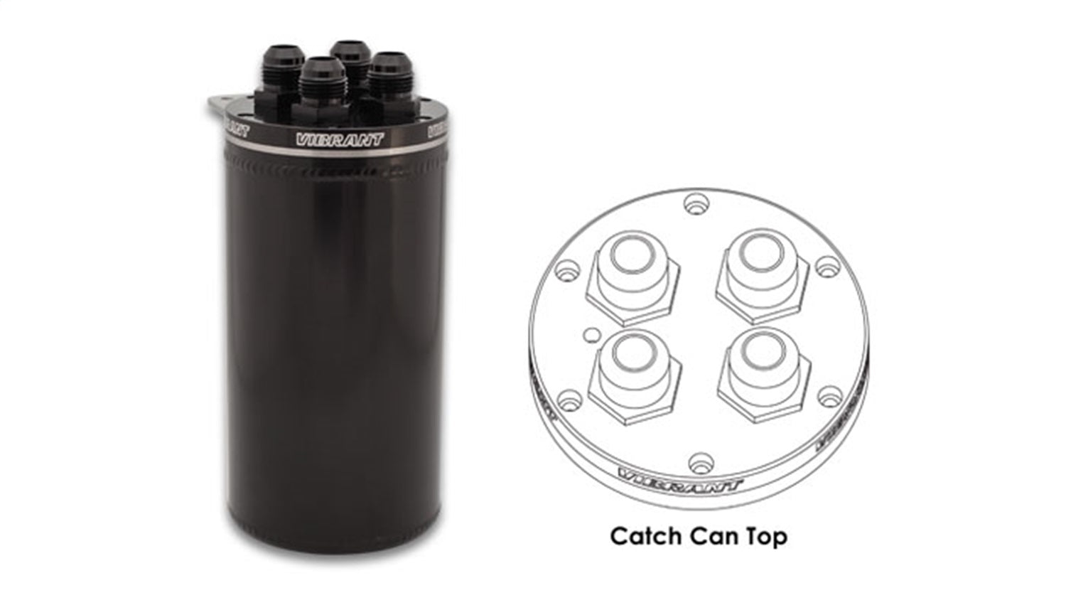 Vibrant Performance 12697 4 in. O.D. 6061 Aluminum Catch Can Vibrant Performance 12697