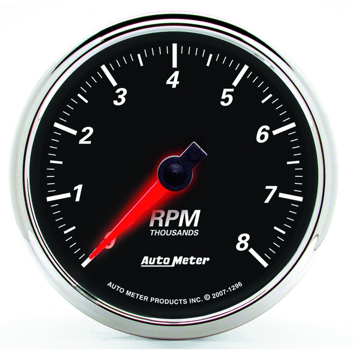 AutoMeter 1296 GAUGE; TACHOMETER; 3 3/8in.; 8K RPM; IN-DASH; DESIGNER BLACK II AutoMeter 1296