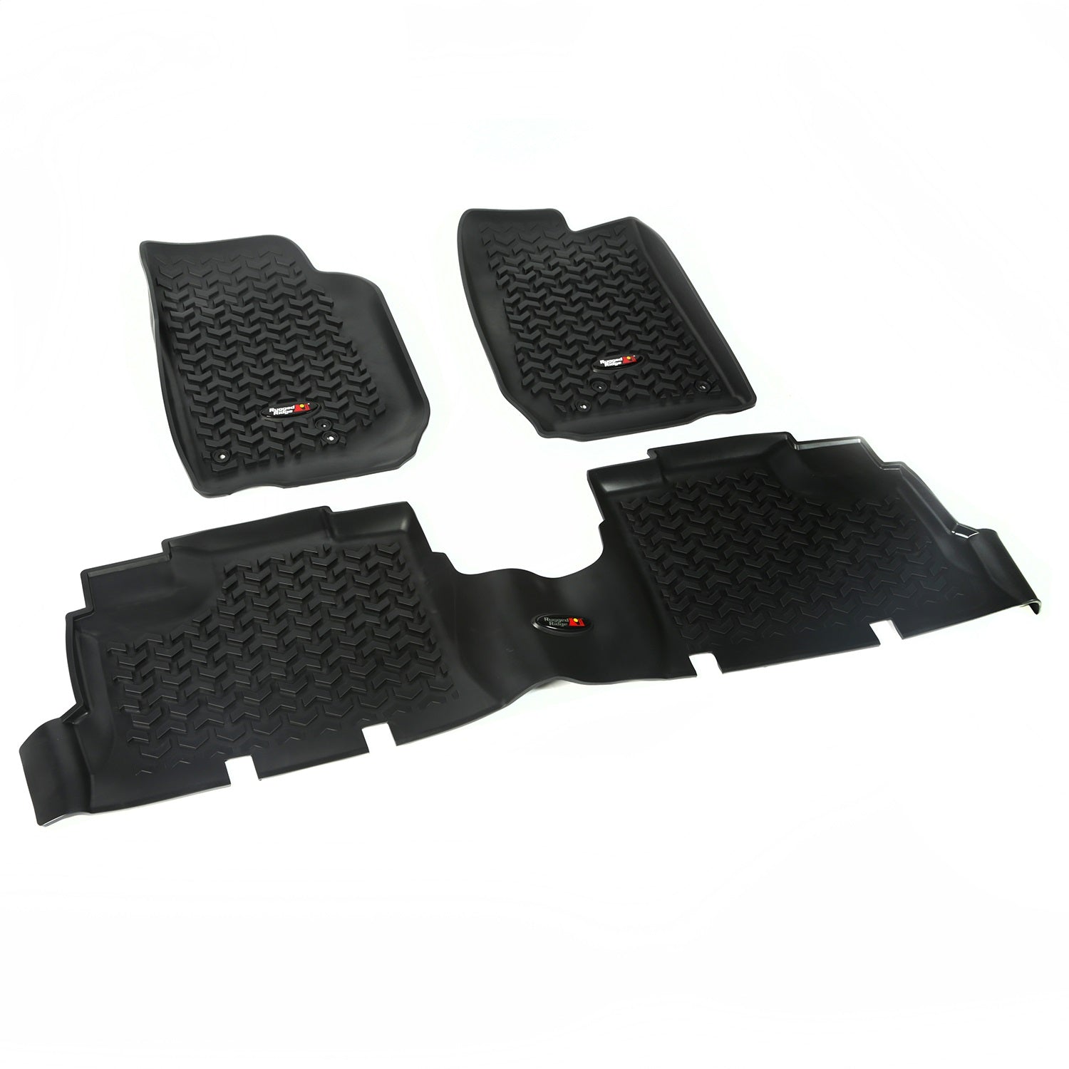 Rugged Ridge 12987.04 All Terrain Floor Liner; Front/Rear; 3 pc.; Thermoplastic; Black; Rugged Ridge 12987.04