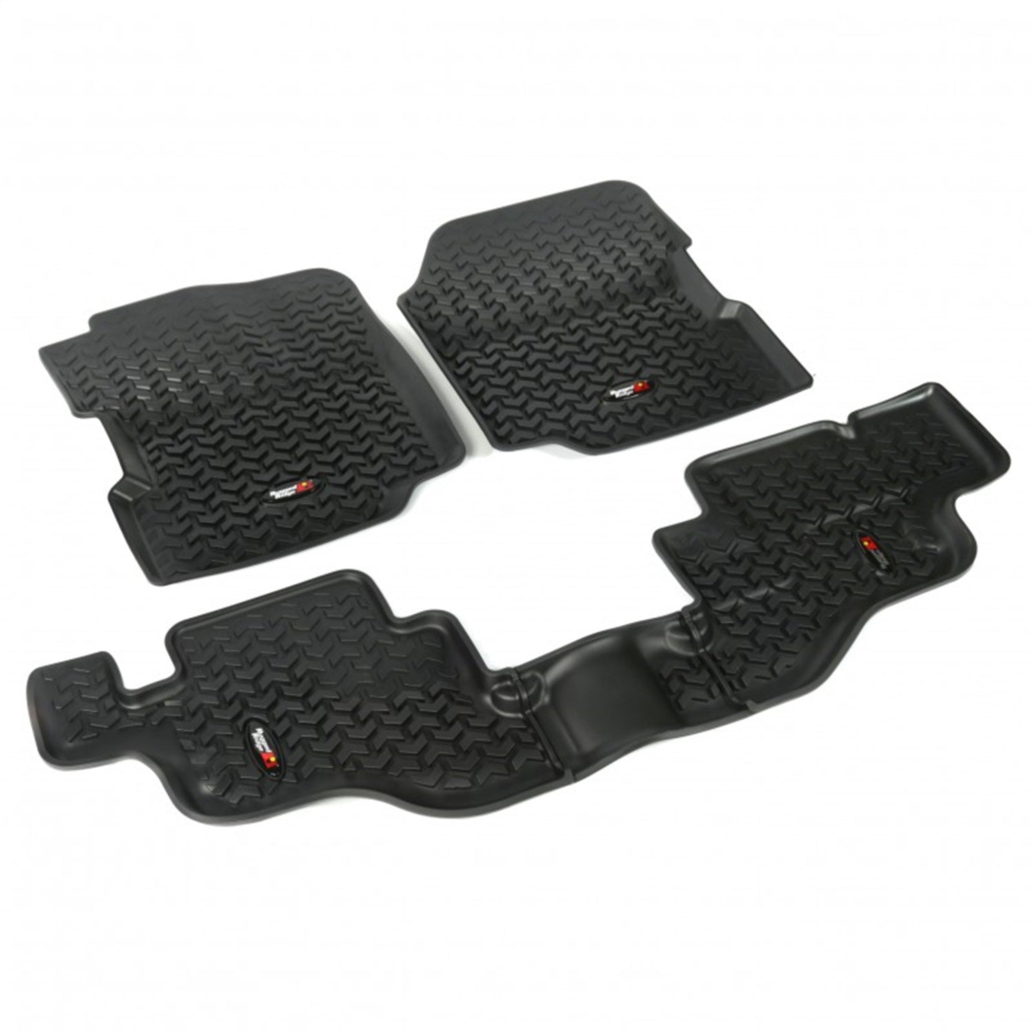 Rugged Ridge 12987.09 All Terrain Floor Liner; Front/Rear; Black; Set 3 Pc.; Rugged Ridge 12987.09
