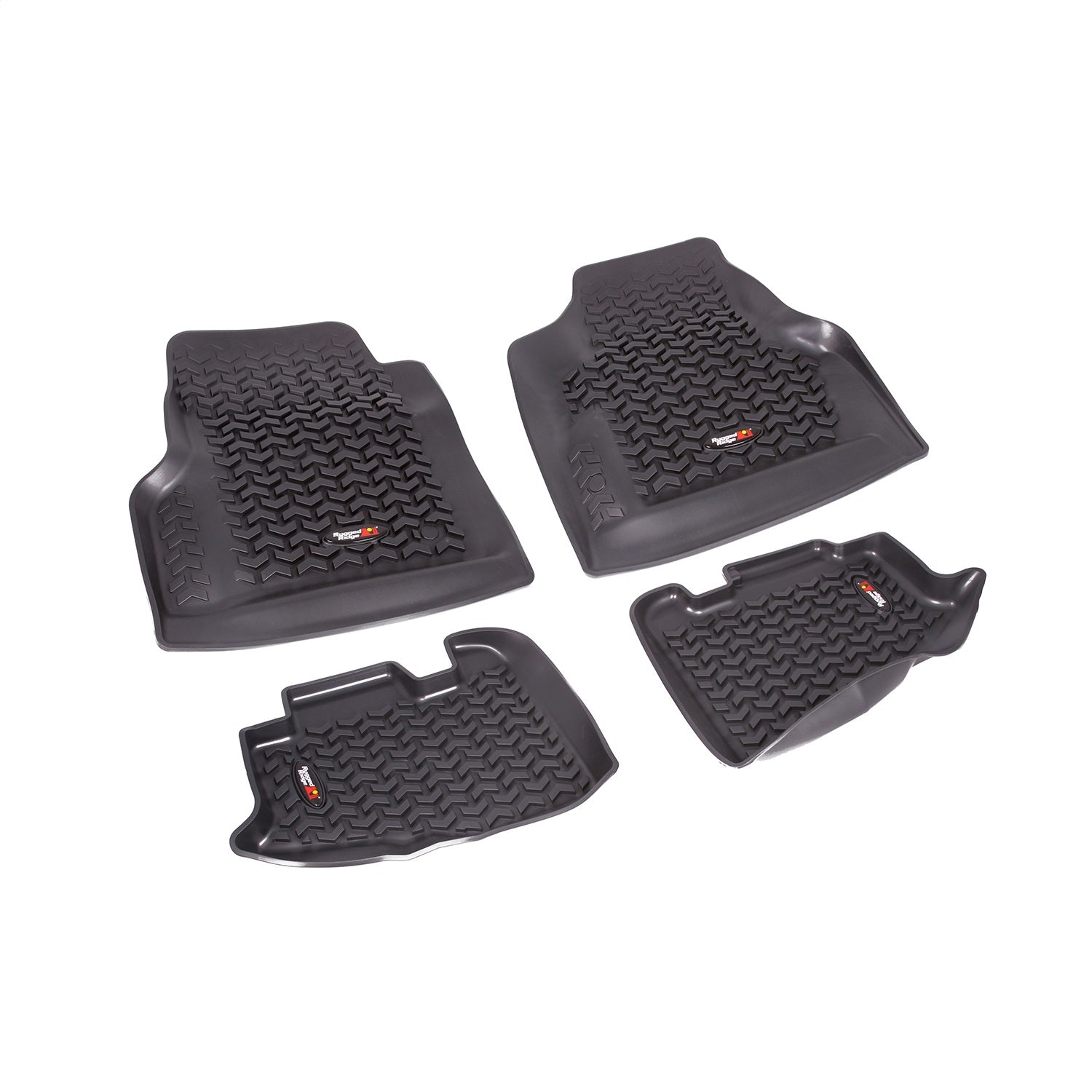 Rugged Ridge 12987.10 All Terrain Floor Liner; Front And Rear; 3-Piece; w/1-Piece Rear; Black; Rugged Ridge 12987.10