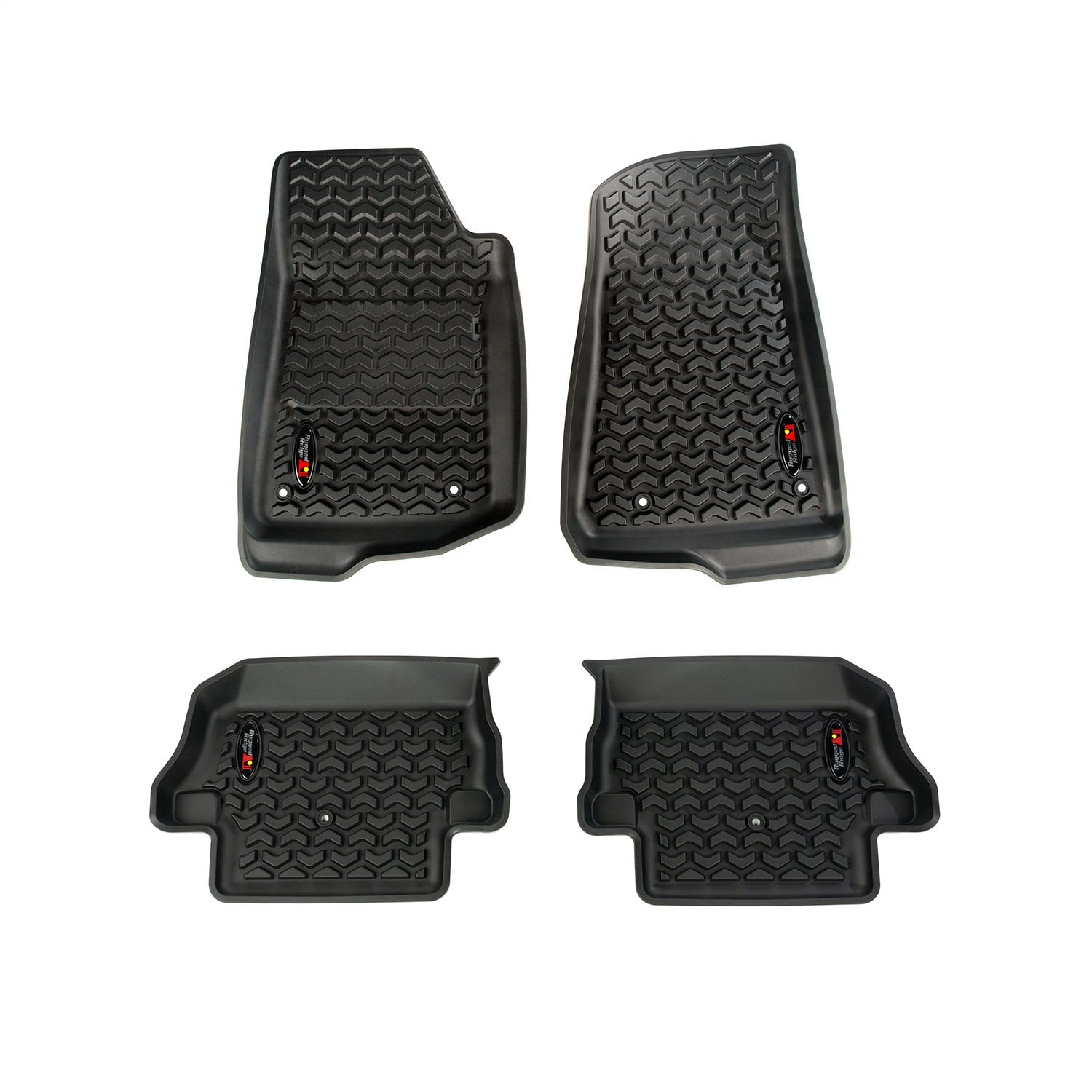 Rugged Ridge 12987.43 Floor Liner Kit; Front/Rear; Black; 3 Pc.; Rugged Ridge 12987.43